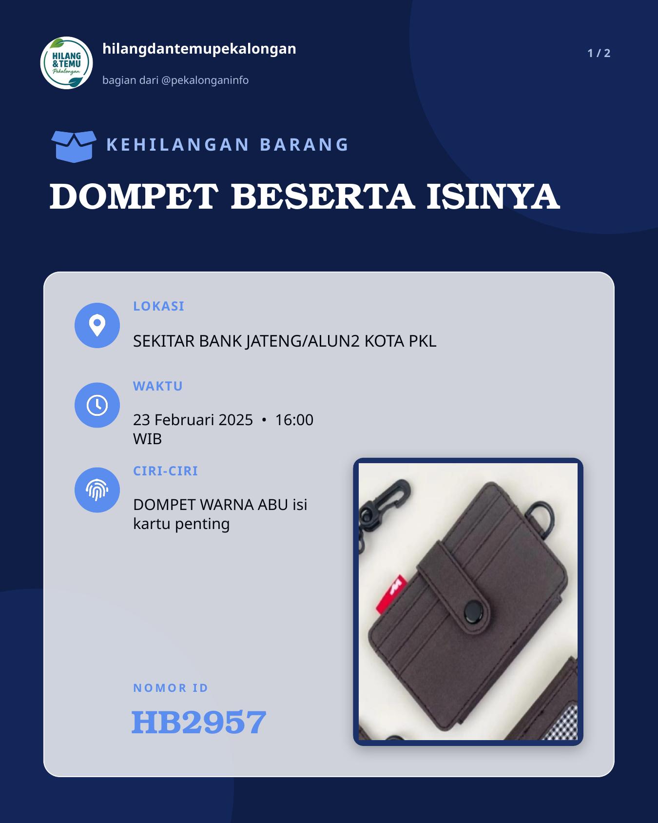 Slide 1 laporan DOMPET BESERTA ISINYA