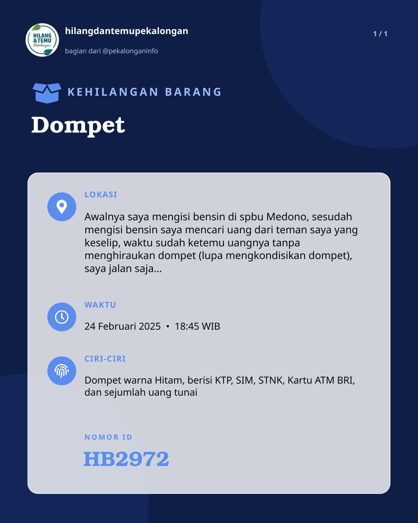Slide laporan Dompet (HB2972)