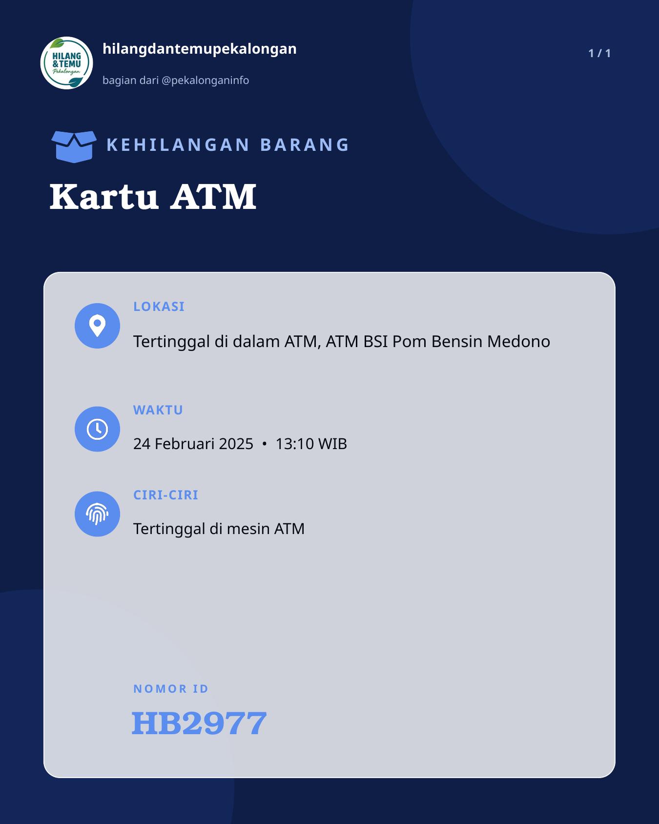 Slide laporan Kartu ATM (HB2977)