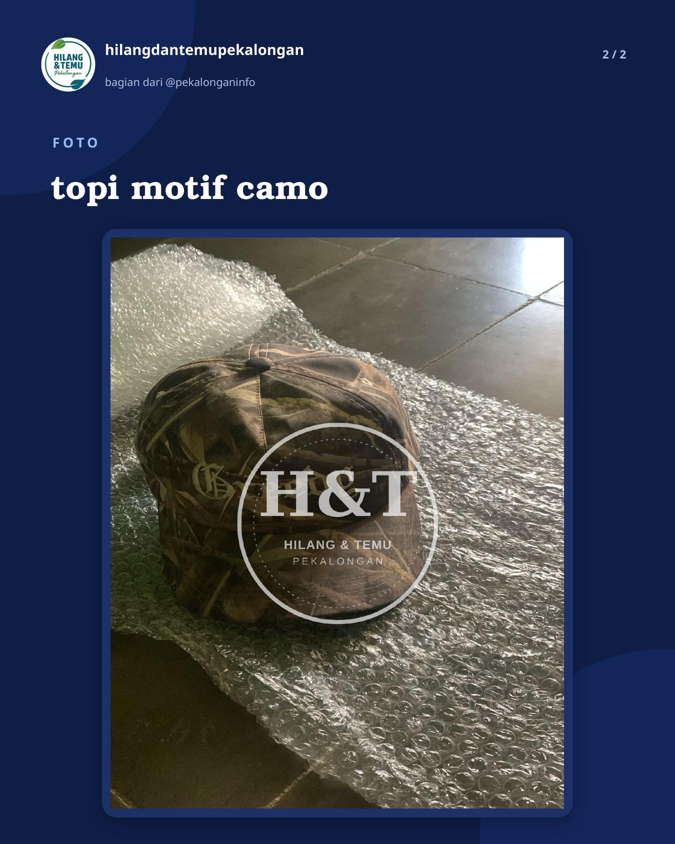 Slide 2 laporan topi motif camo