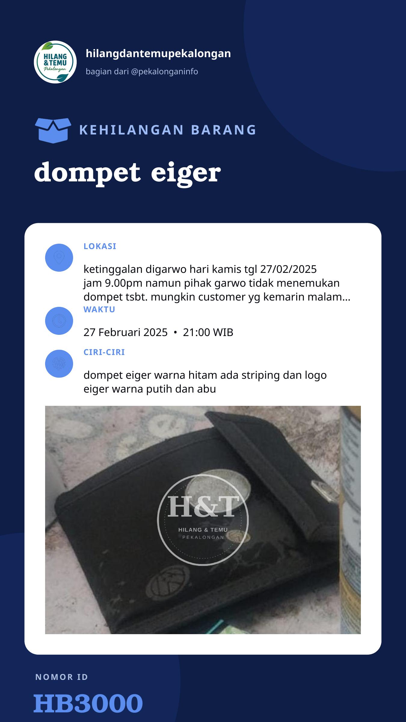 Story 9:16 laporan dompet eiger