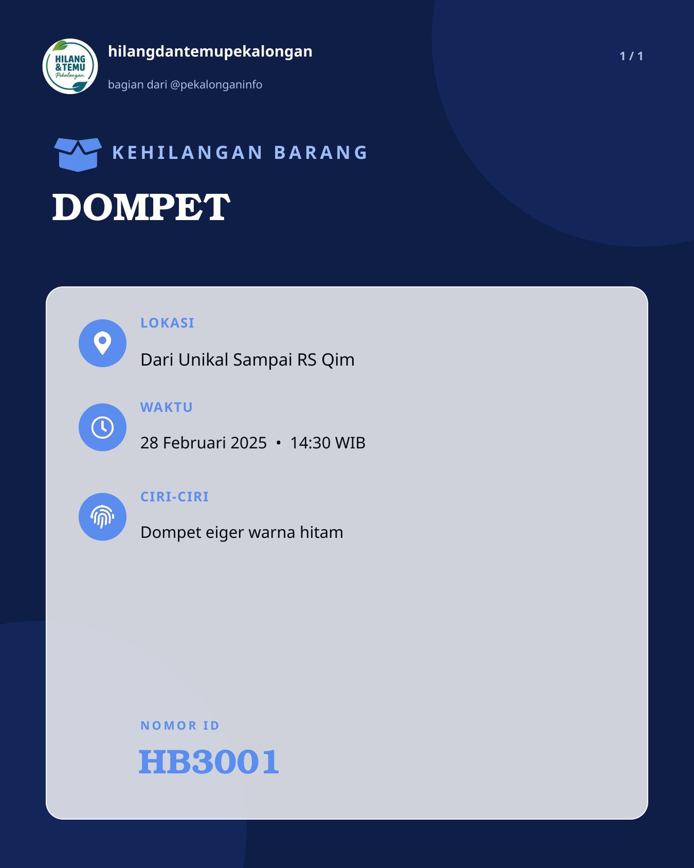 Slide laporan DOMPET (HB3001)