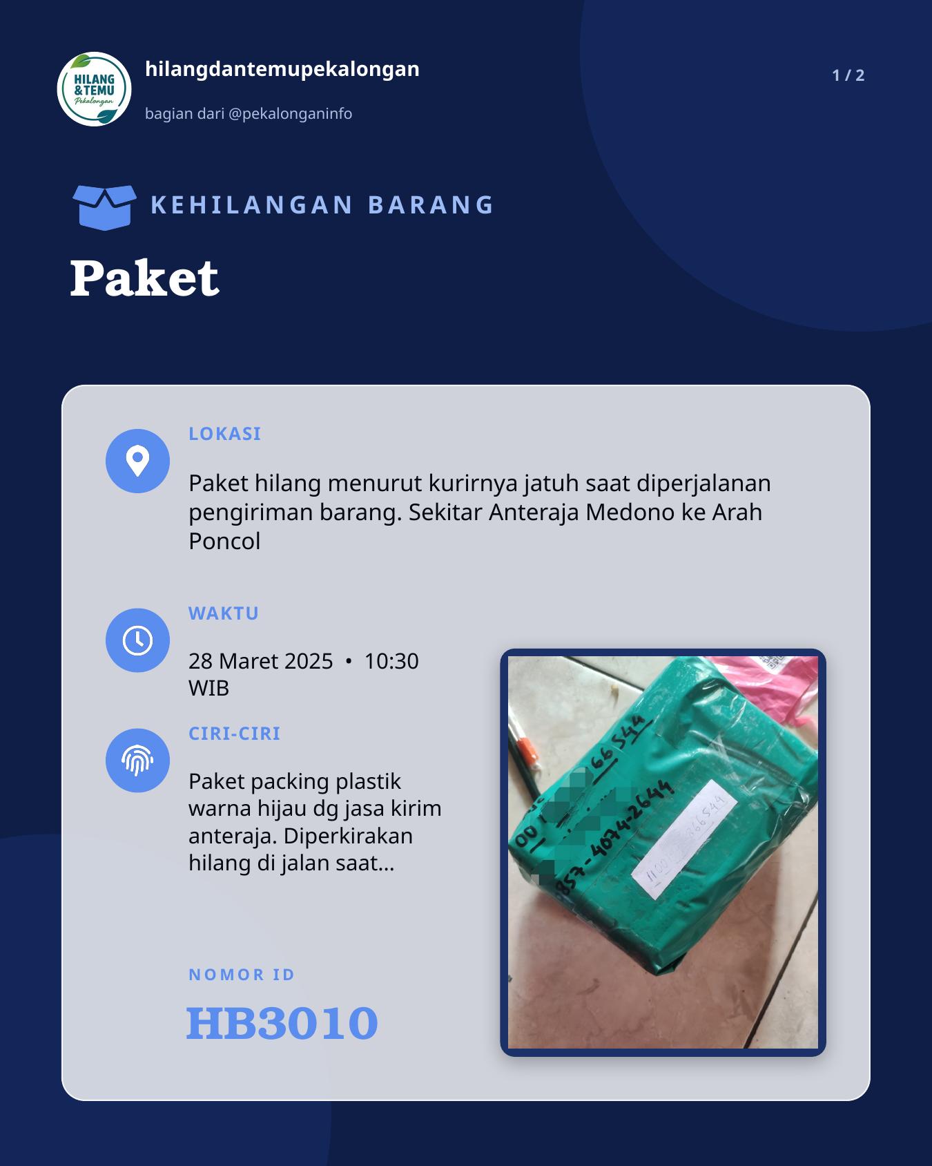 Slide 1 laporan Paket