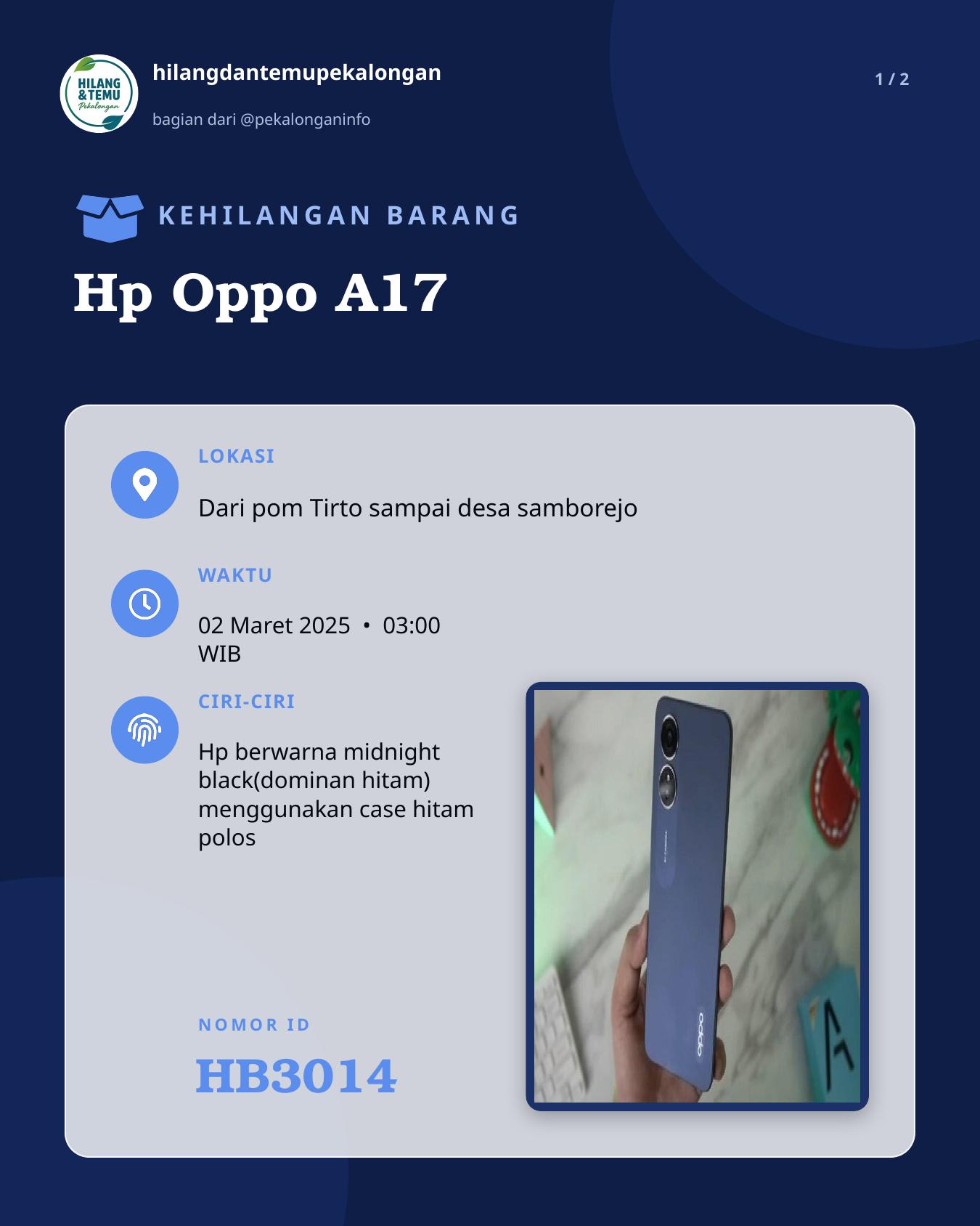Slide 1 laporan Hp Oppo A17