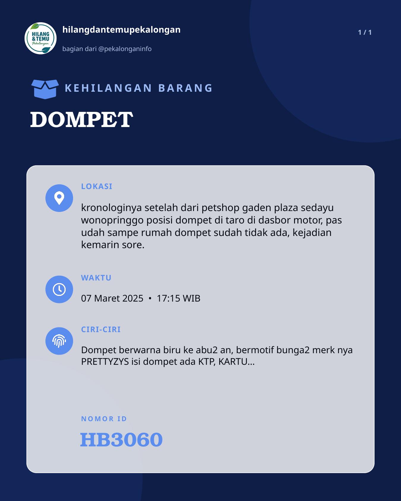 Slide laporan DOMPET (HB3060)