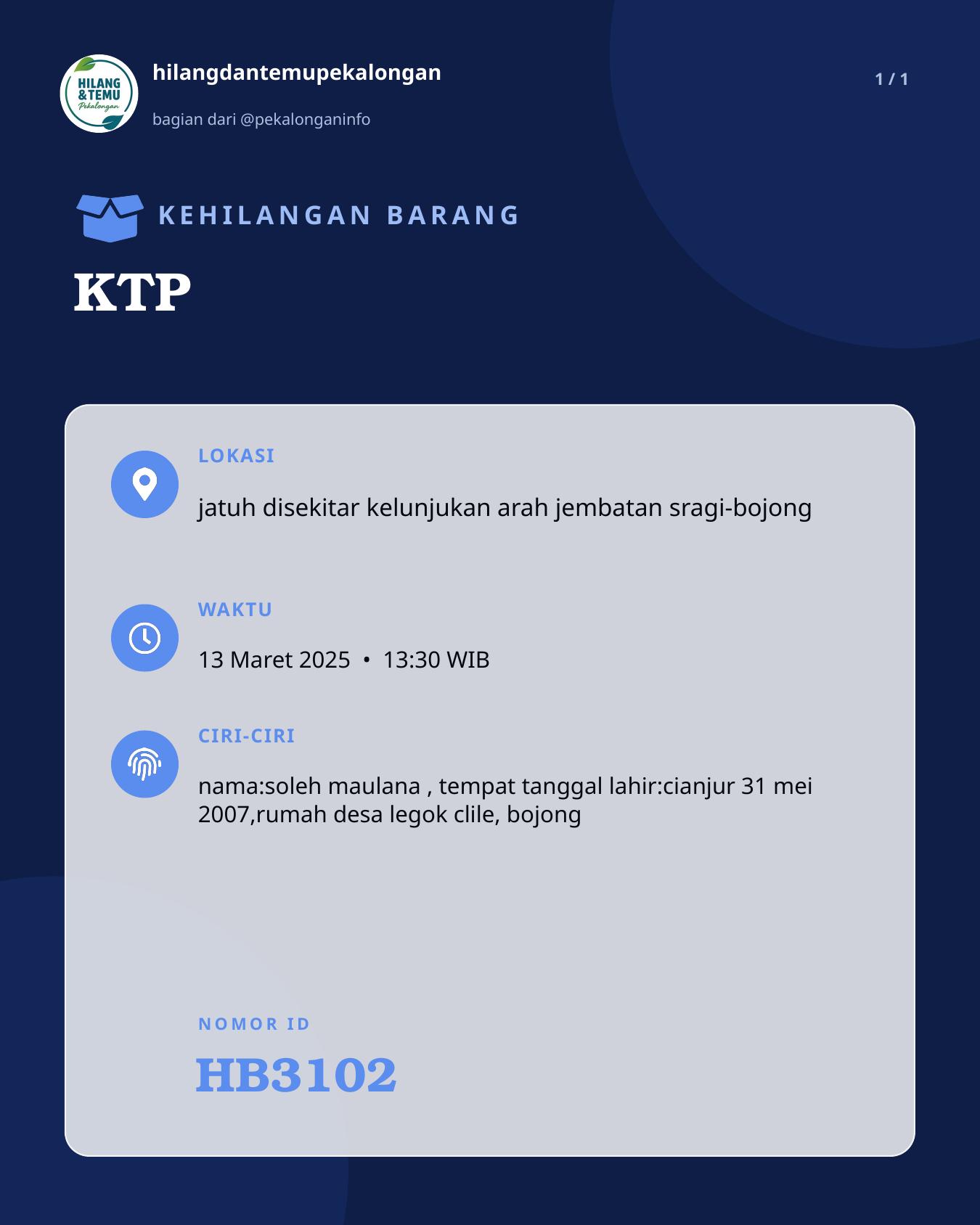 Slide laporan KTP (HB3102)