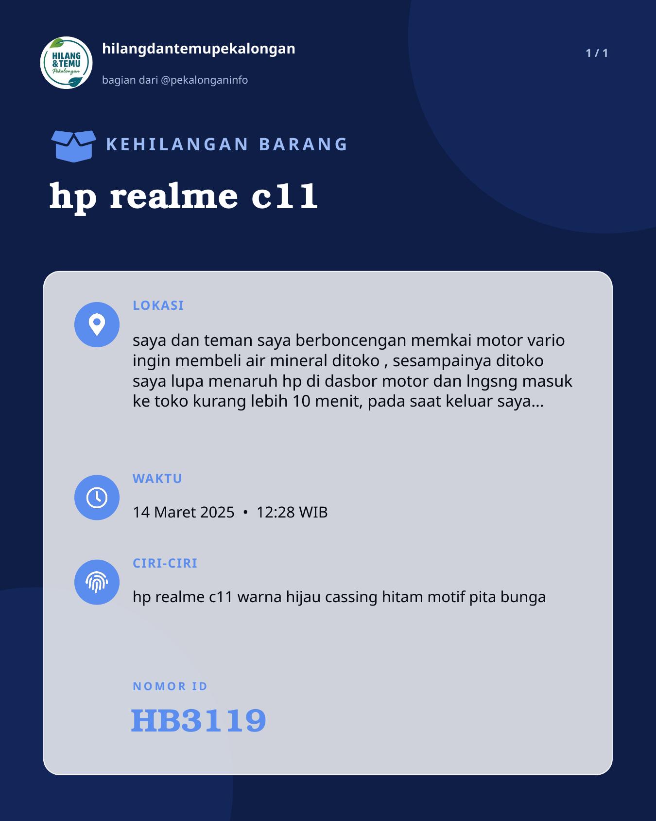 Slide laporan hp realme c11 (HB3119)