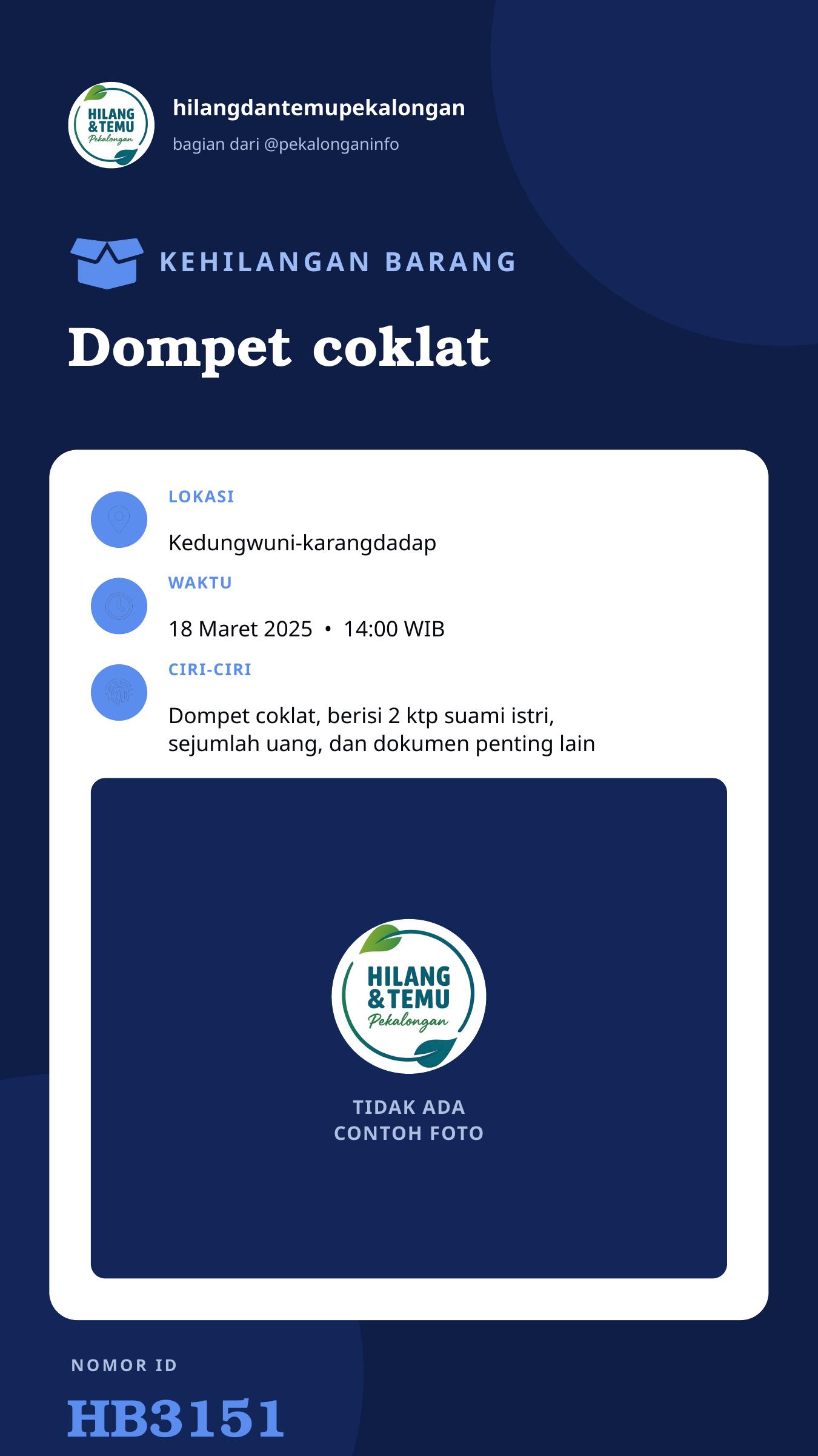 Story 9:16 laporan Dompet coklat
