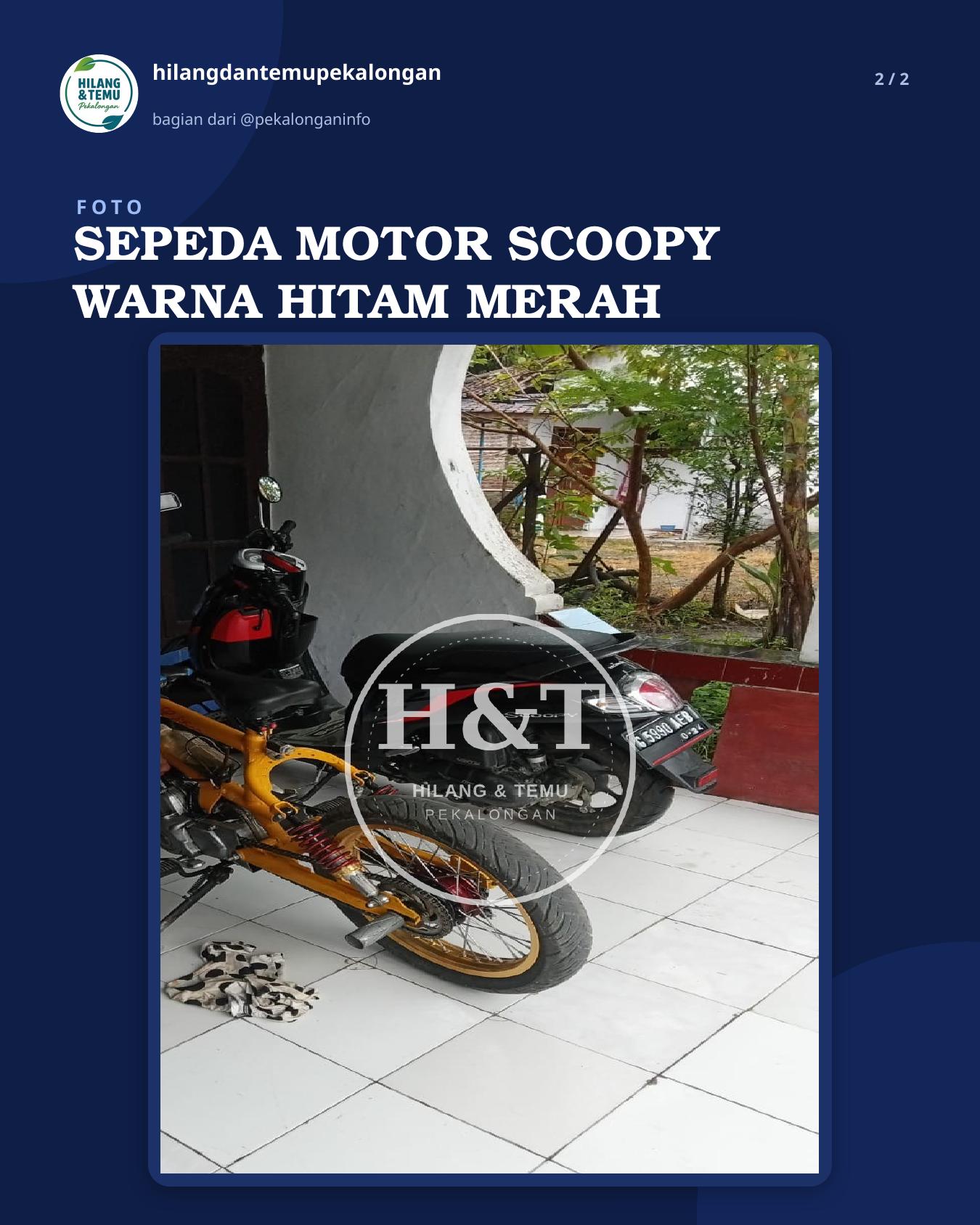 Slide 2 laporan SEPEDA MOTOR SCOOPY WARNA HITAM MERAH