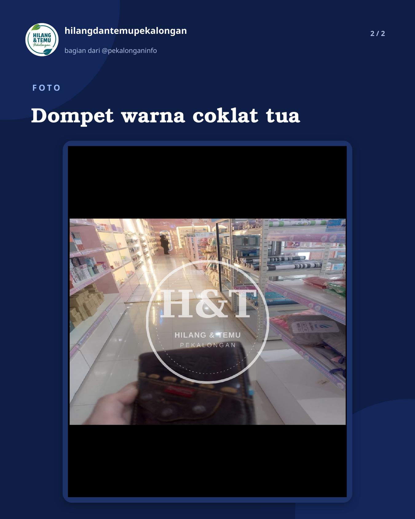 Slide 2 laporan Dompet warna coklat tua