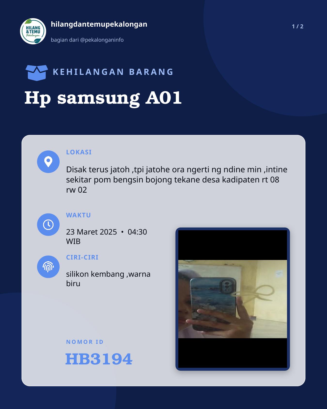 Slide 1 laporan Hp samsung A01