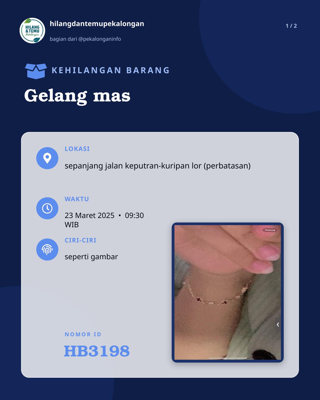 Slide 1 laporan Gelang mas