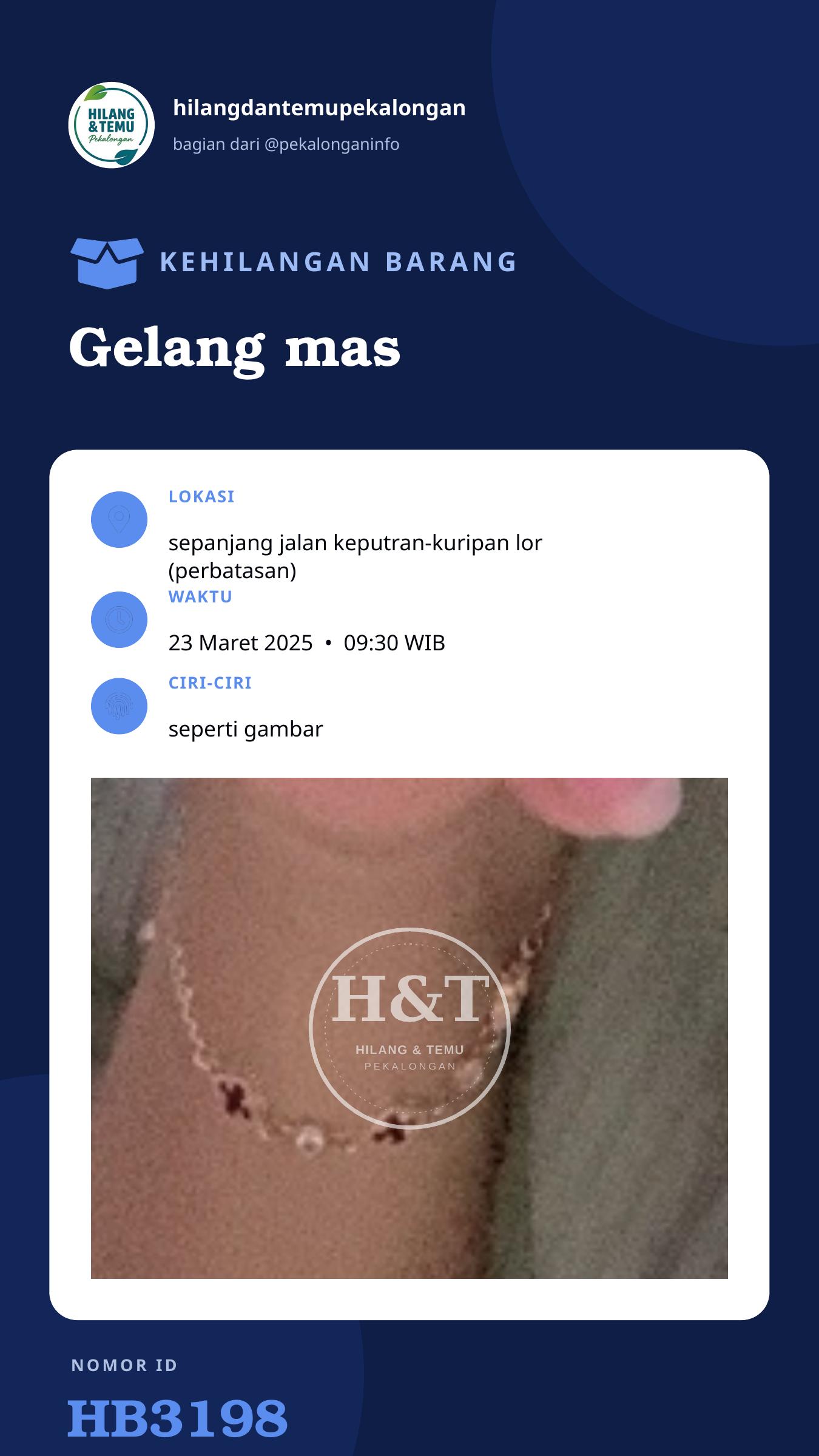 Story 9:16 laporan Gelang mas