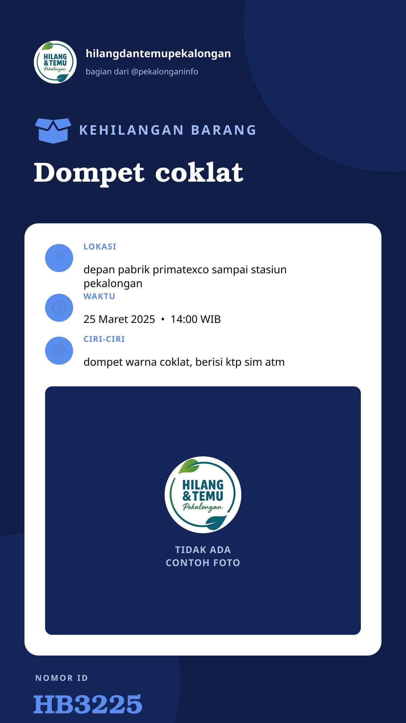 Story 9:16 laporan Dompet coklat