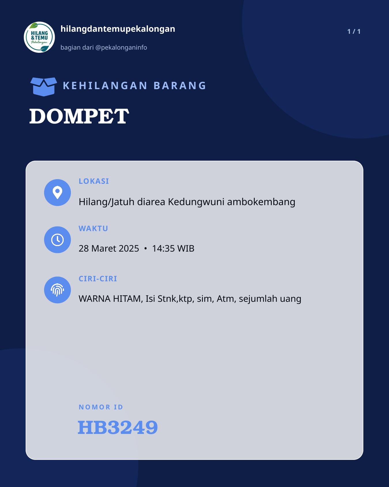 Slide laporan DOMPET (HB3249)