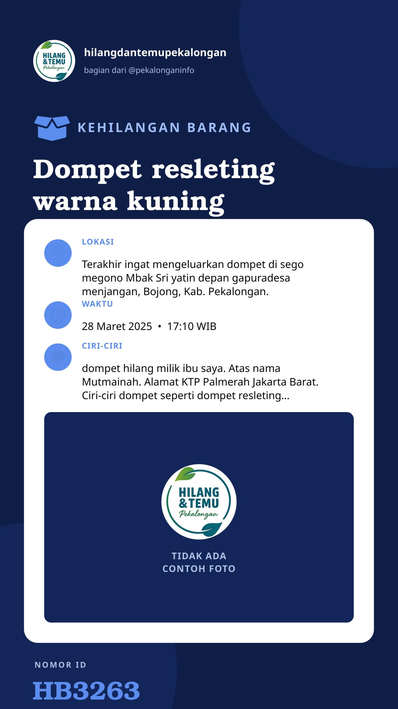 Story 9:16 laporan Dompet resleting warna kuning gambar bunga