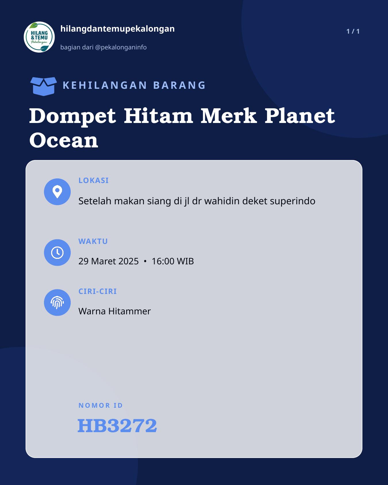 Slide laporan Dompet Hitam Merk Planet Ocean (HB3272)