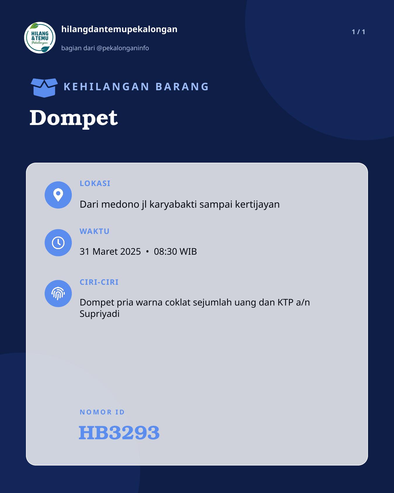 Slide laporan Dompet (HB3293)