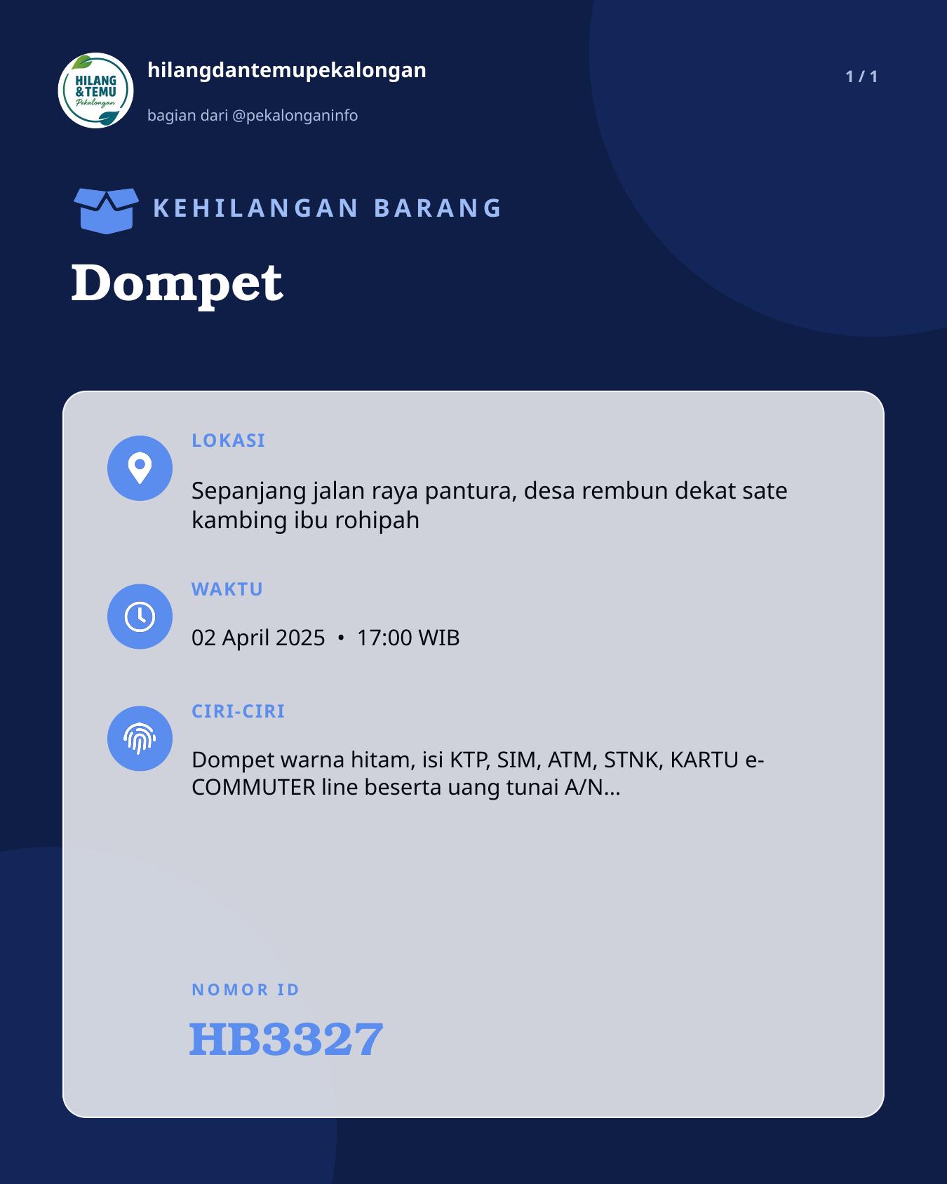 Slide laporan Dompet (HB3327)