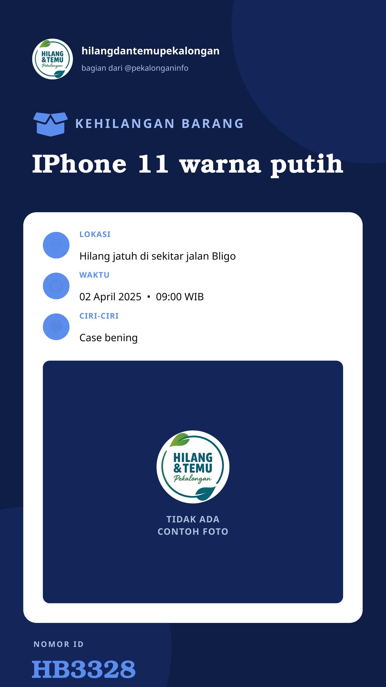 Story 9:16 laporan IPhone 11 warna putih