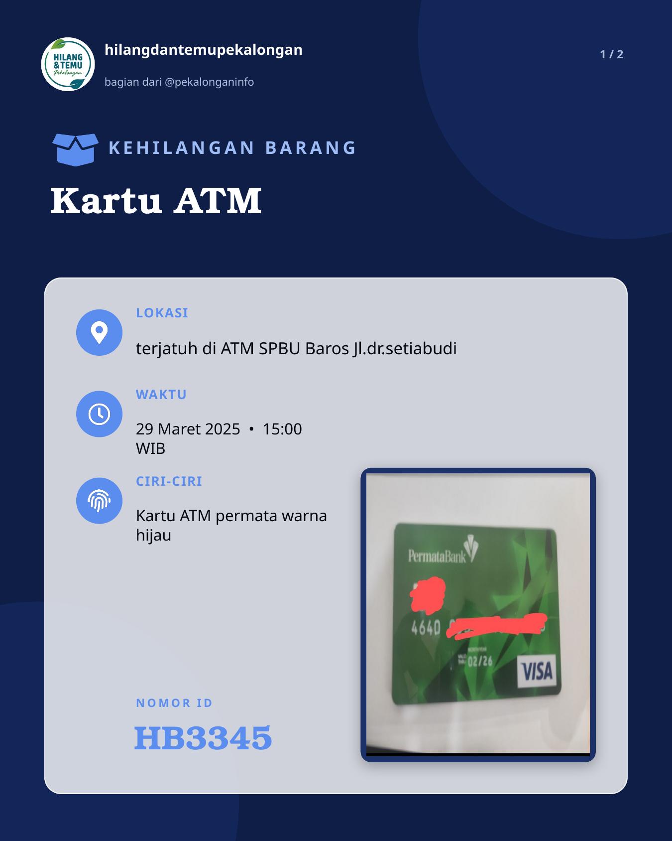 Slide 1 laporan Kartu ATM