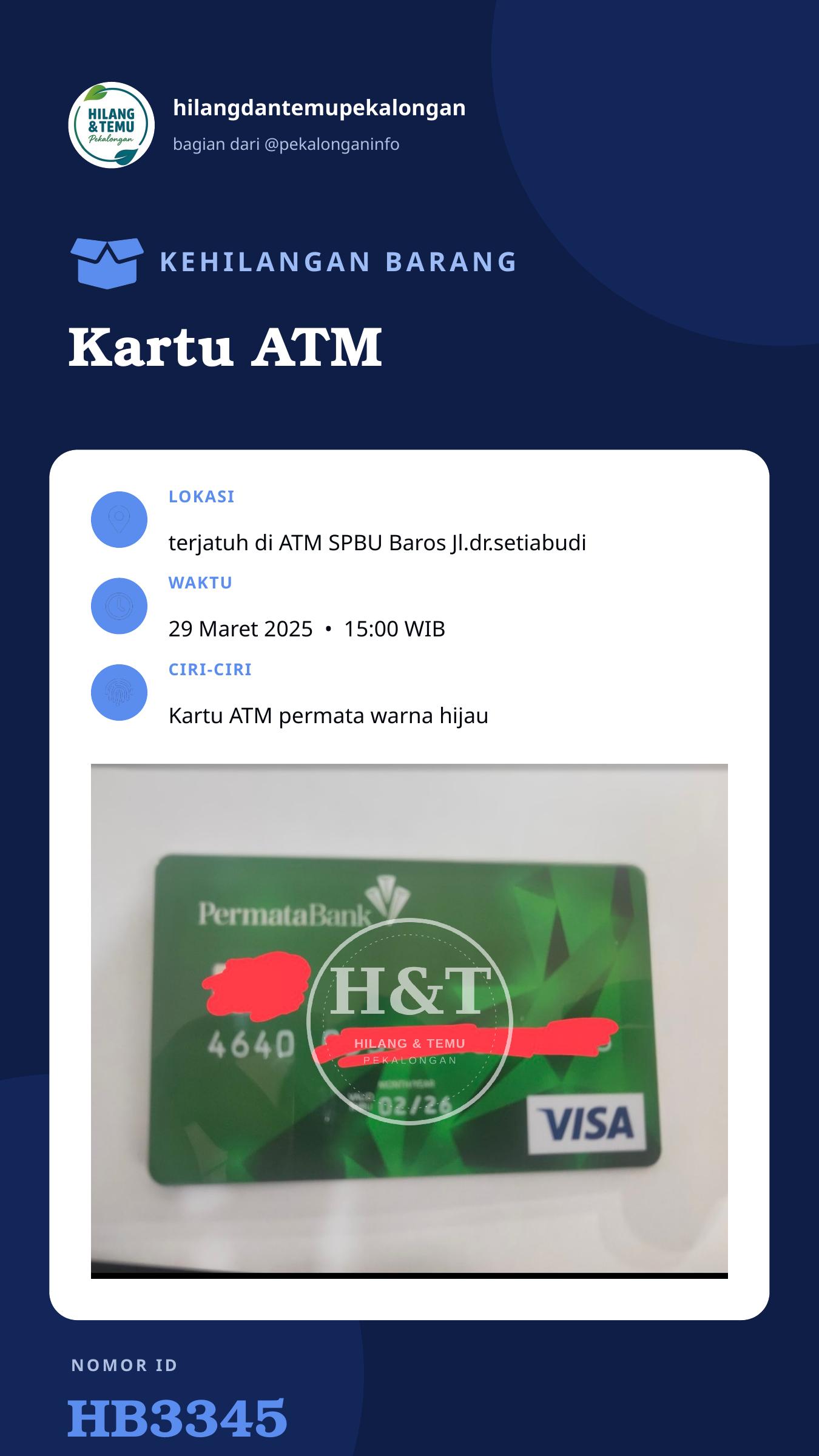 Story 9:16 laporan Kartu ATM