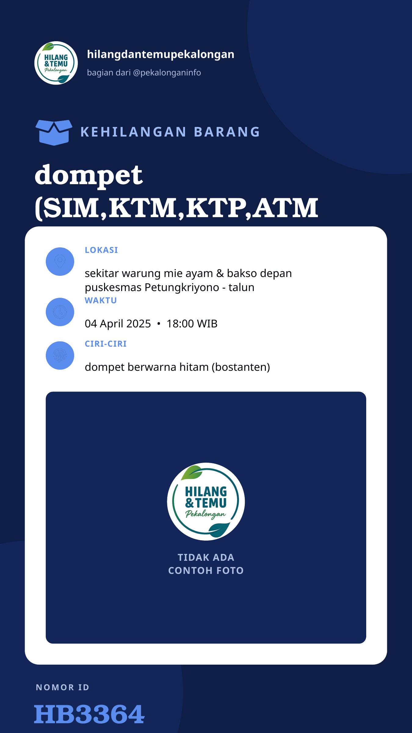 Story 9:16 laporan dompet (SIM,KTM,KTP,ATM BSI,dan STNK)