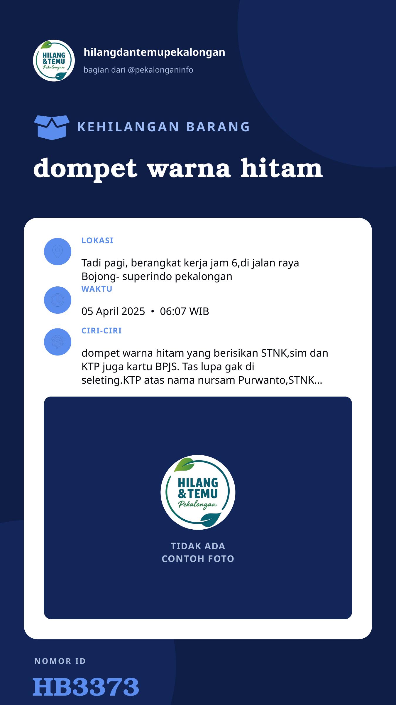 Story 9:16 laporan dompet warna hitam