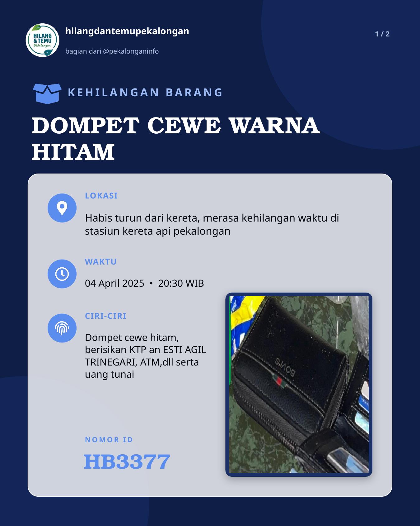 Slide 1 laporan DOMPET CEWE WARNA HITAM