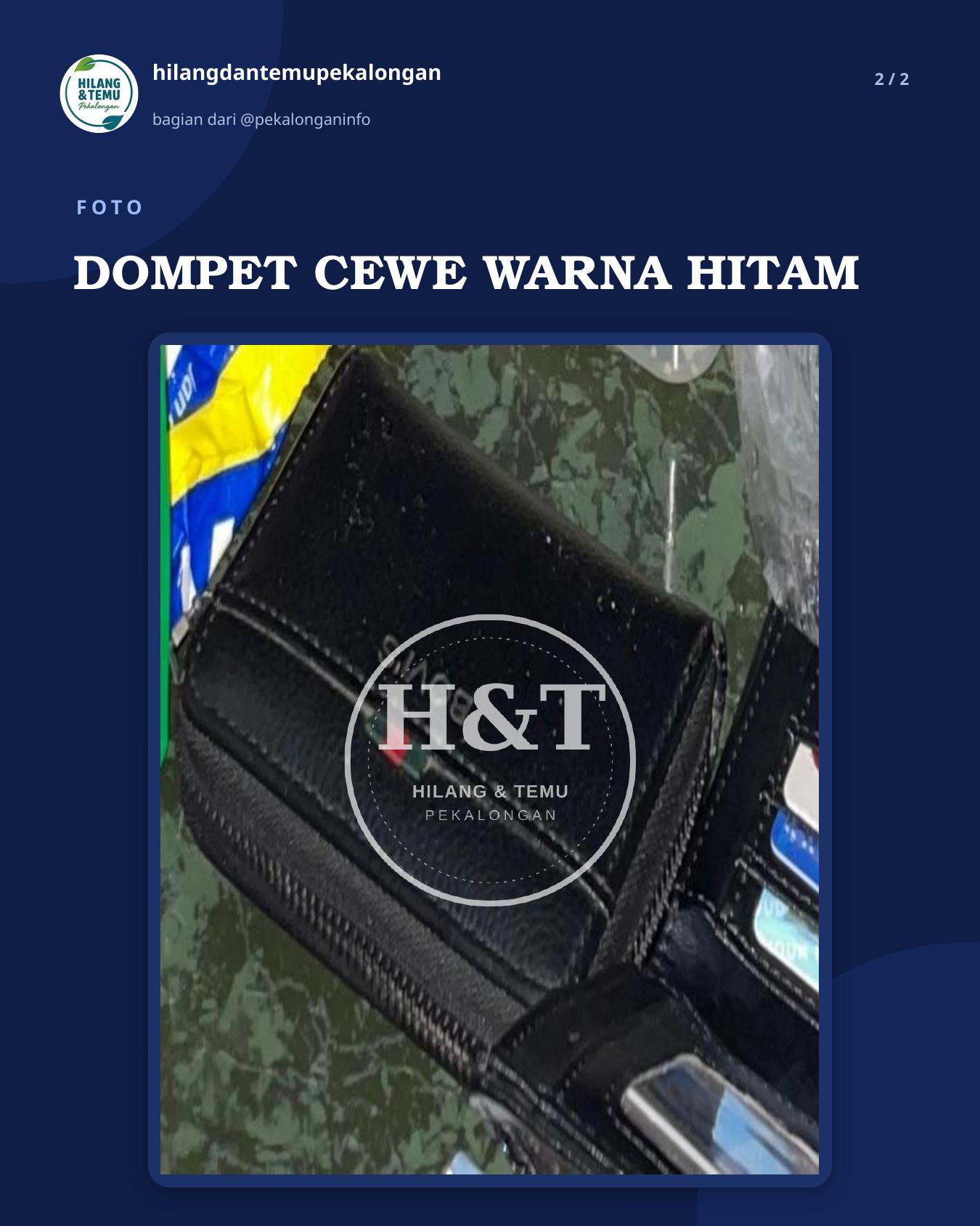 Slide 2 laporan DOMPET CEWE WARNA HITAM