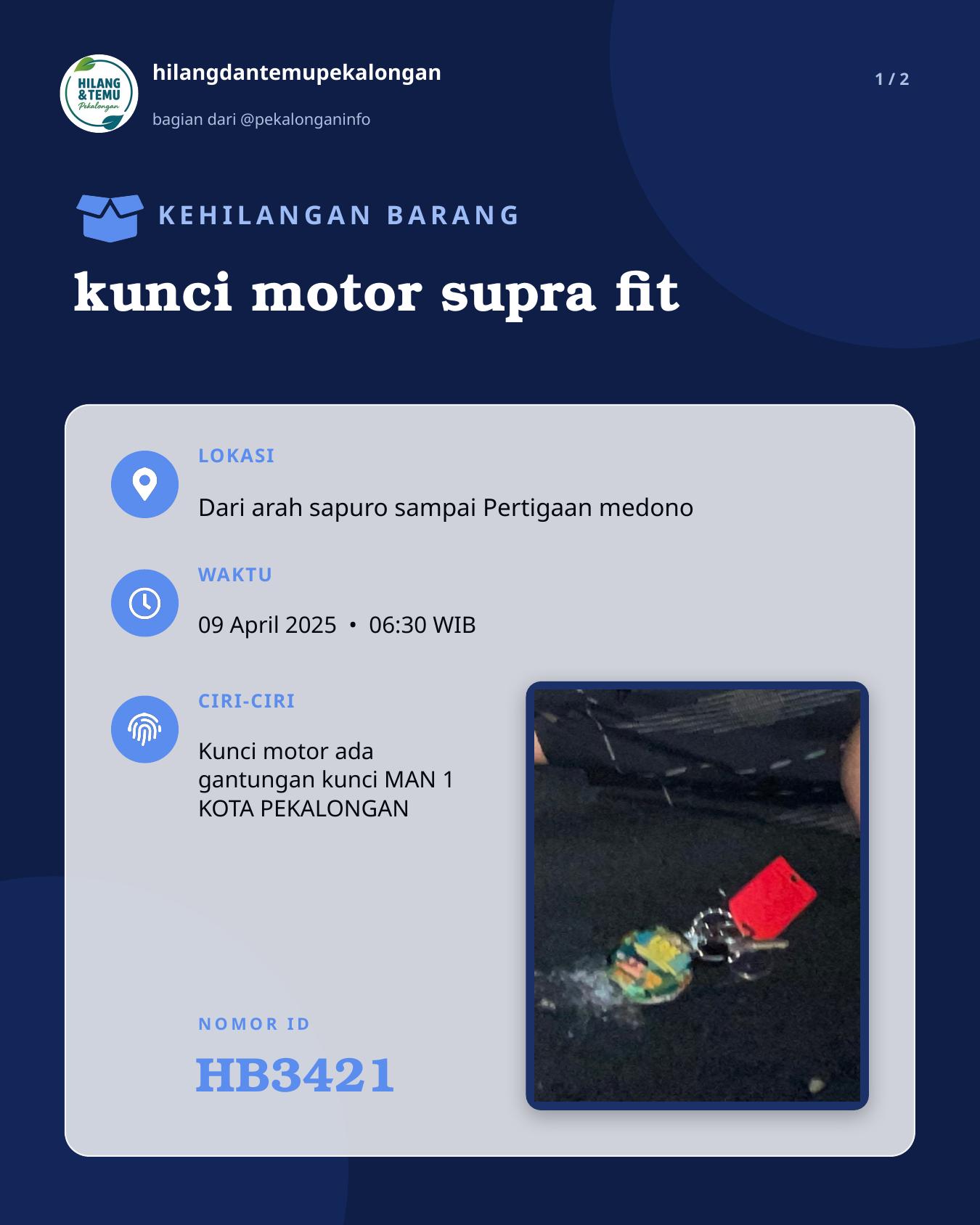 Slide 1 laporan kunci motor supra fit