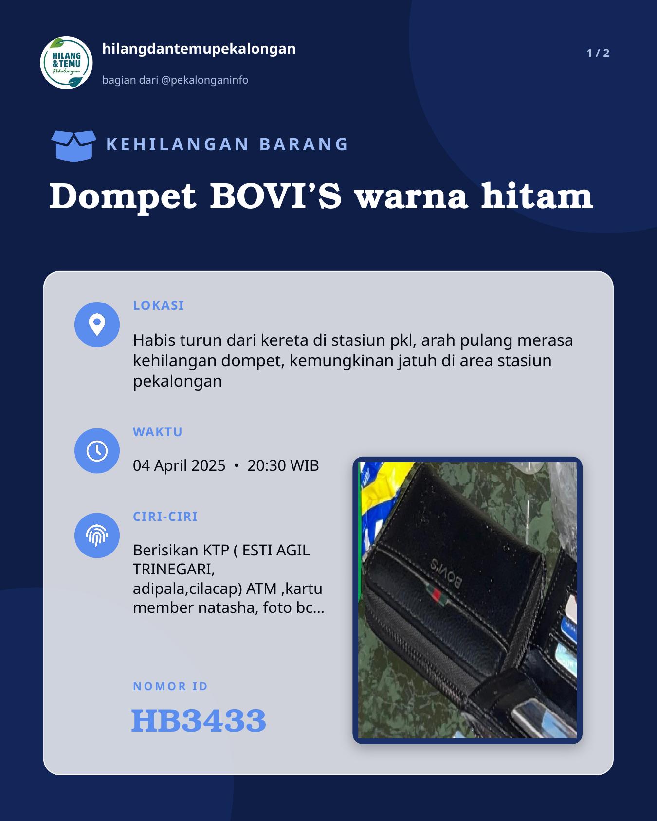 Slide 1 laporan Dompet BOVI’S warna hitam