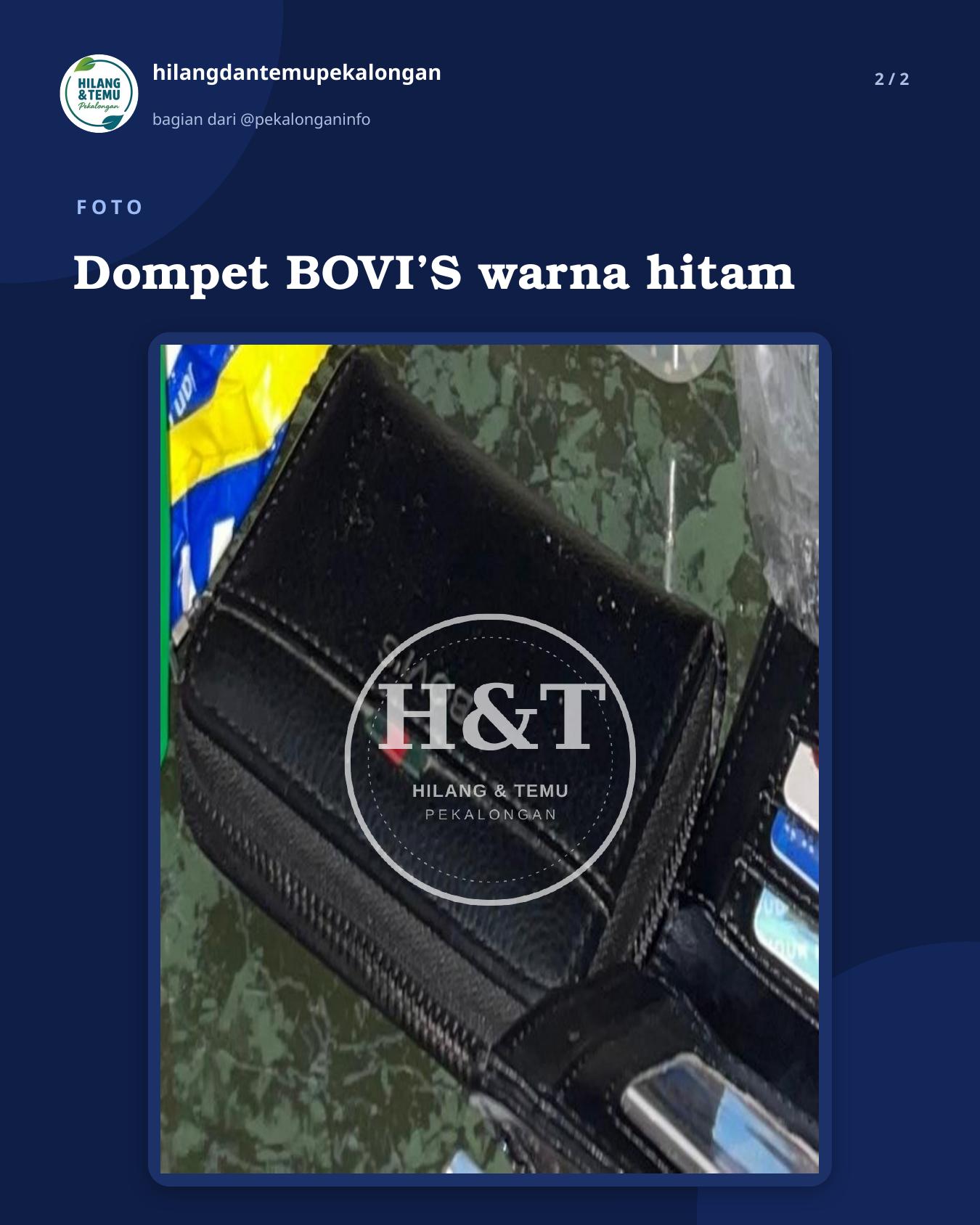 Slide 2 laporan Dompet BOVI’S warna hitam
