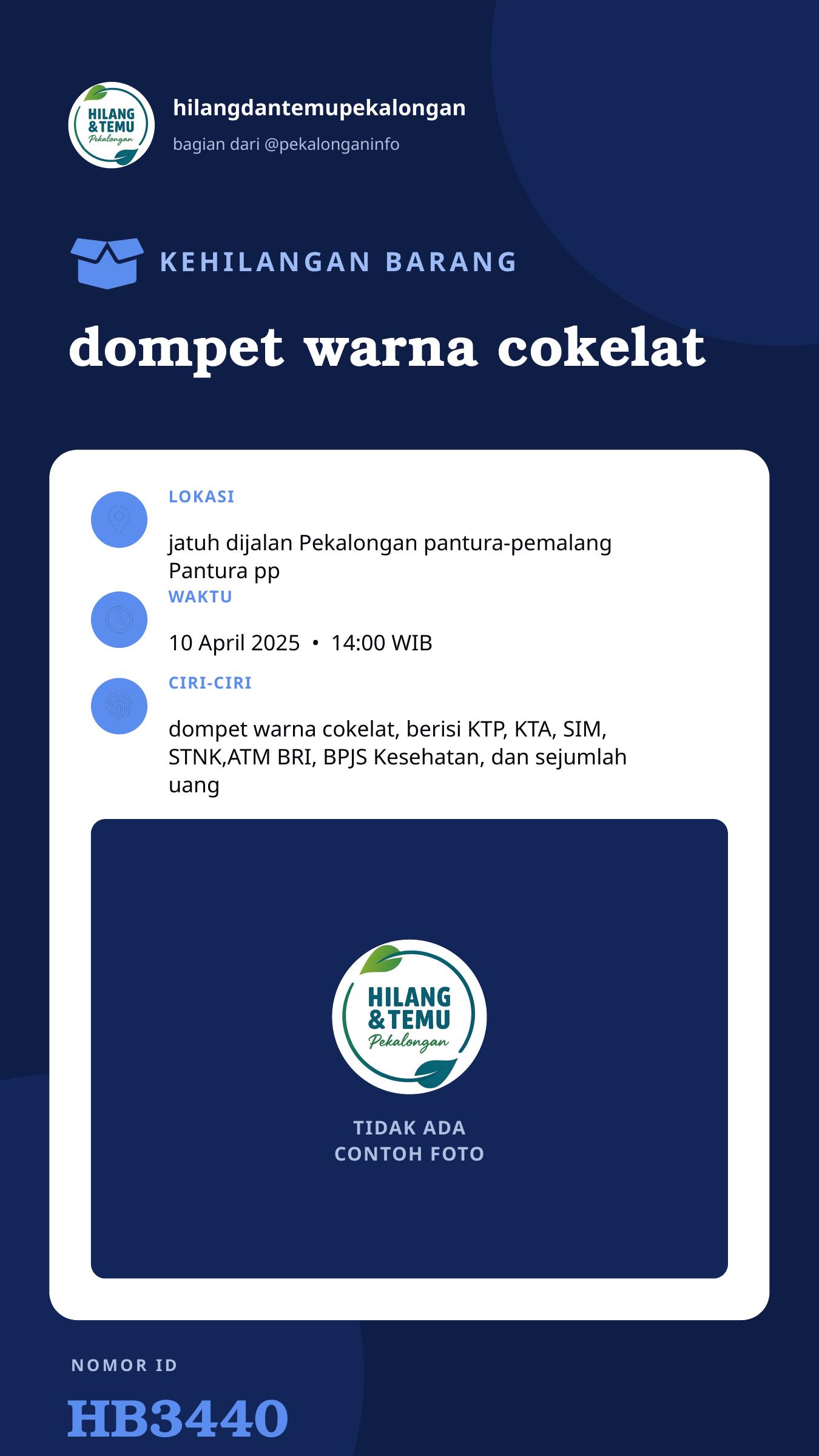Story 9:16 laporan dompet warna cokelat