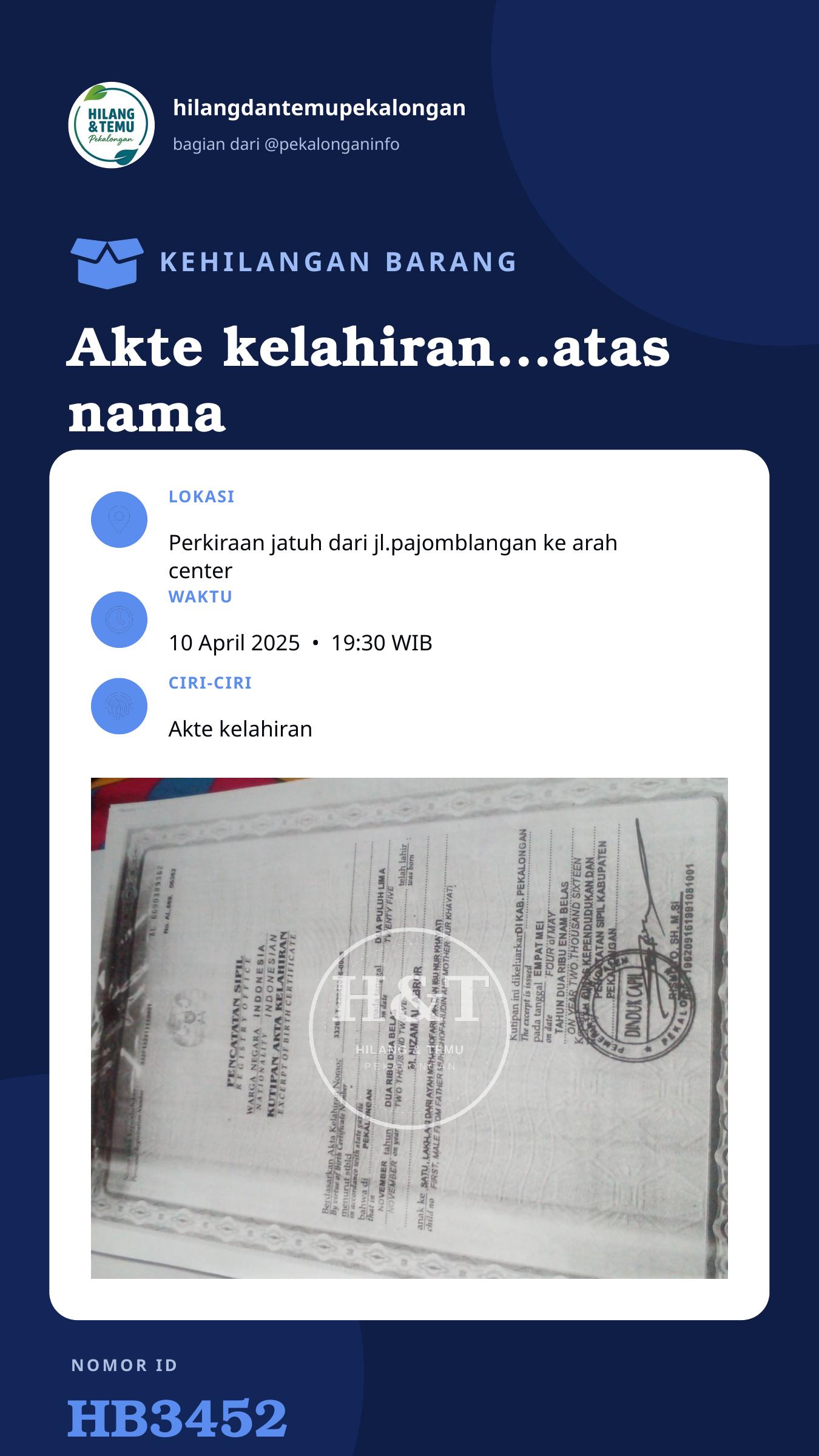Story 9:16 laporan Akte kelahiran...atas nama M.NIZAM AL ABROR