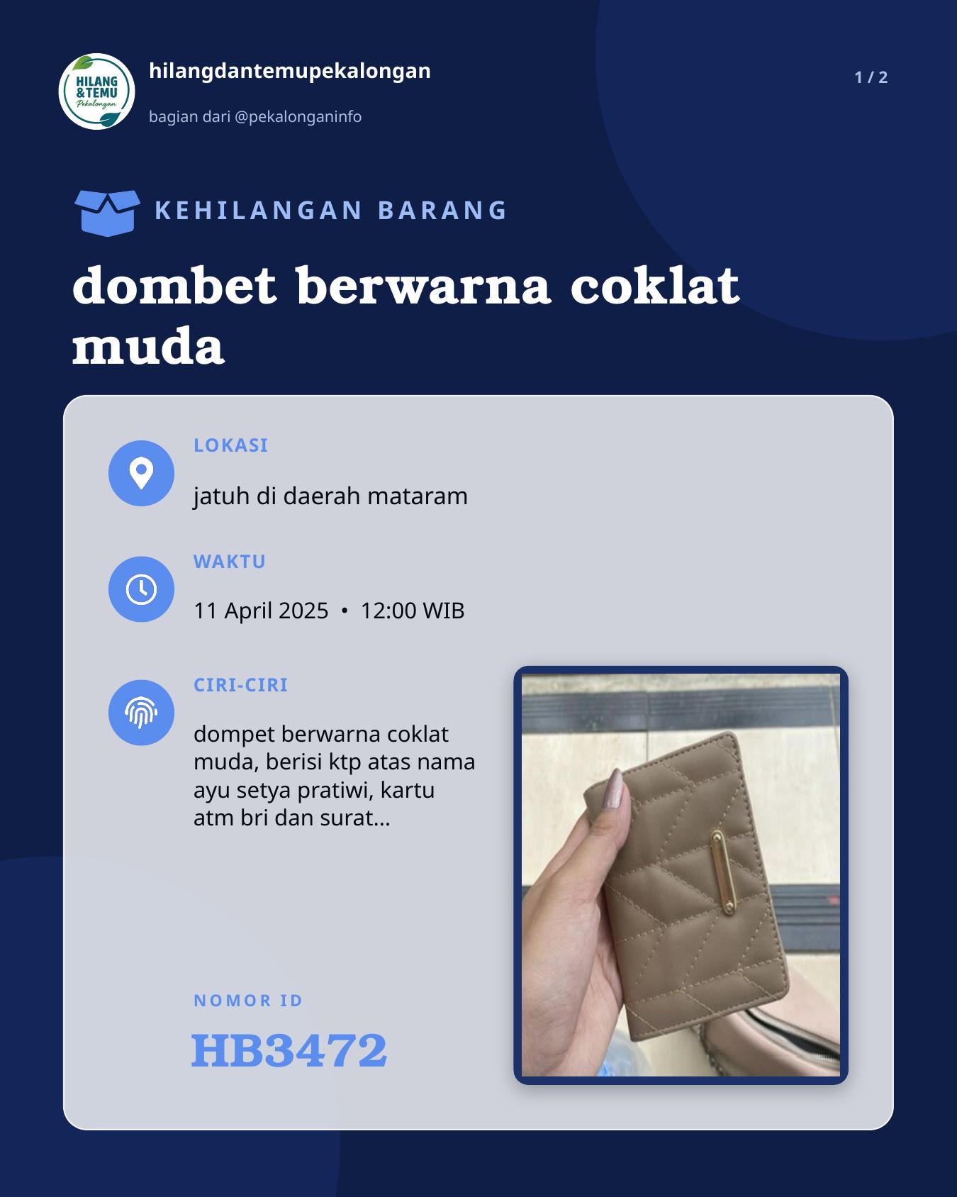 Slide 1 laporan dombet berwarna coklat muda