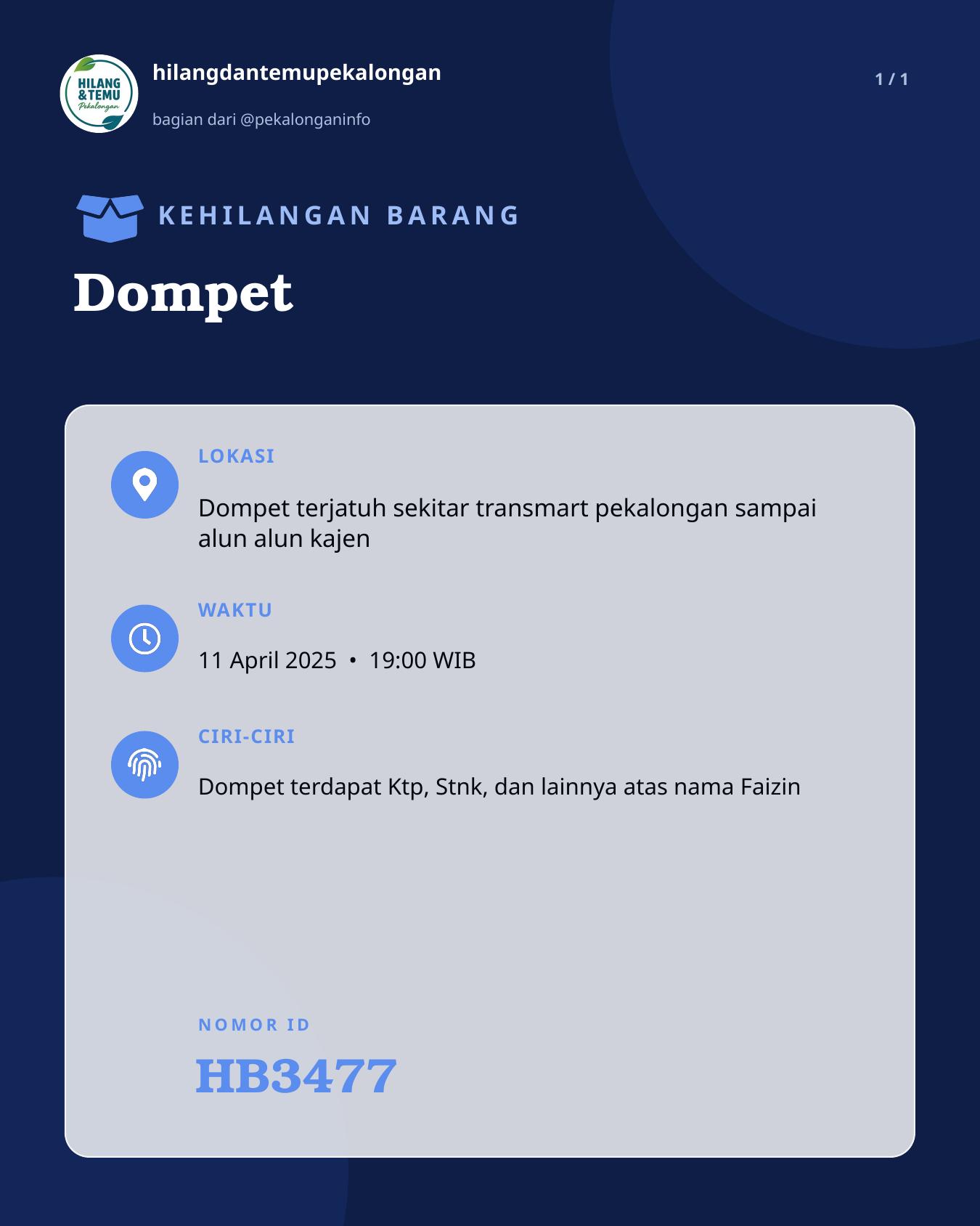 Slide laporan Dompet (HB3477)