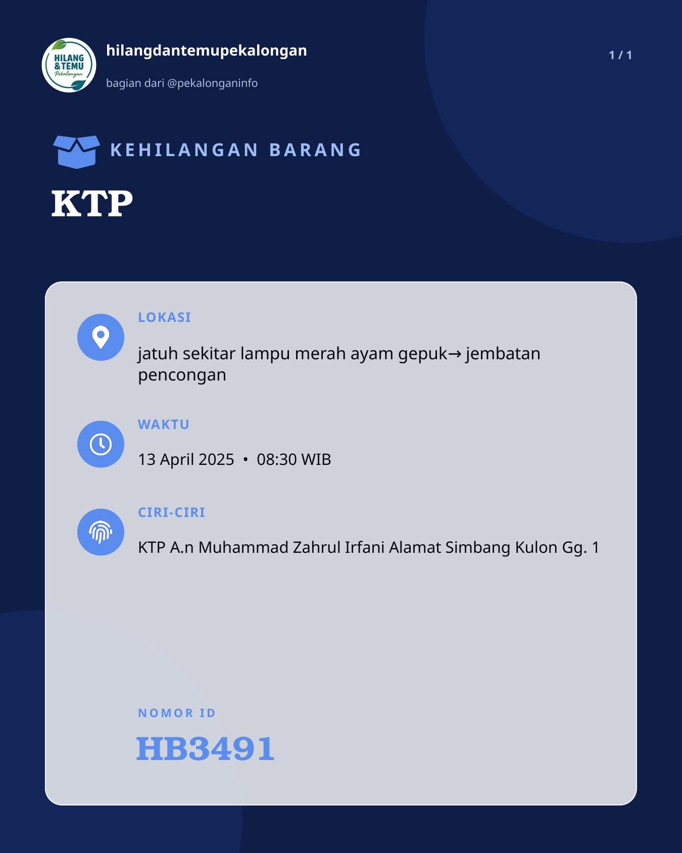 Slide laporan KTP (HB3491)