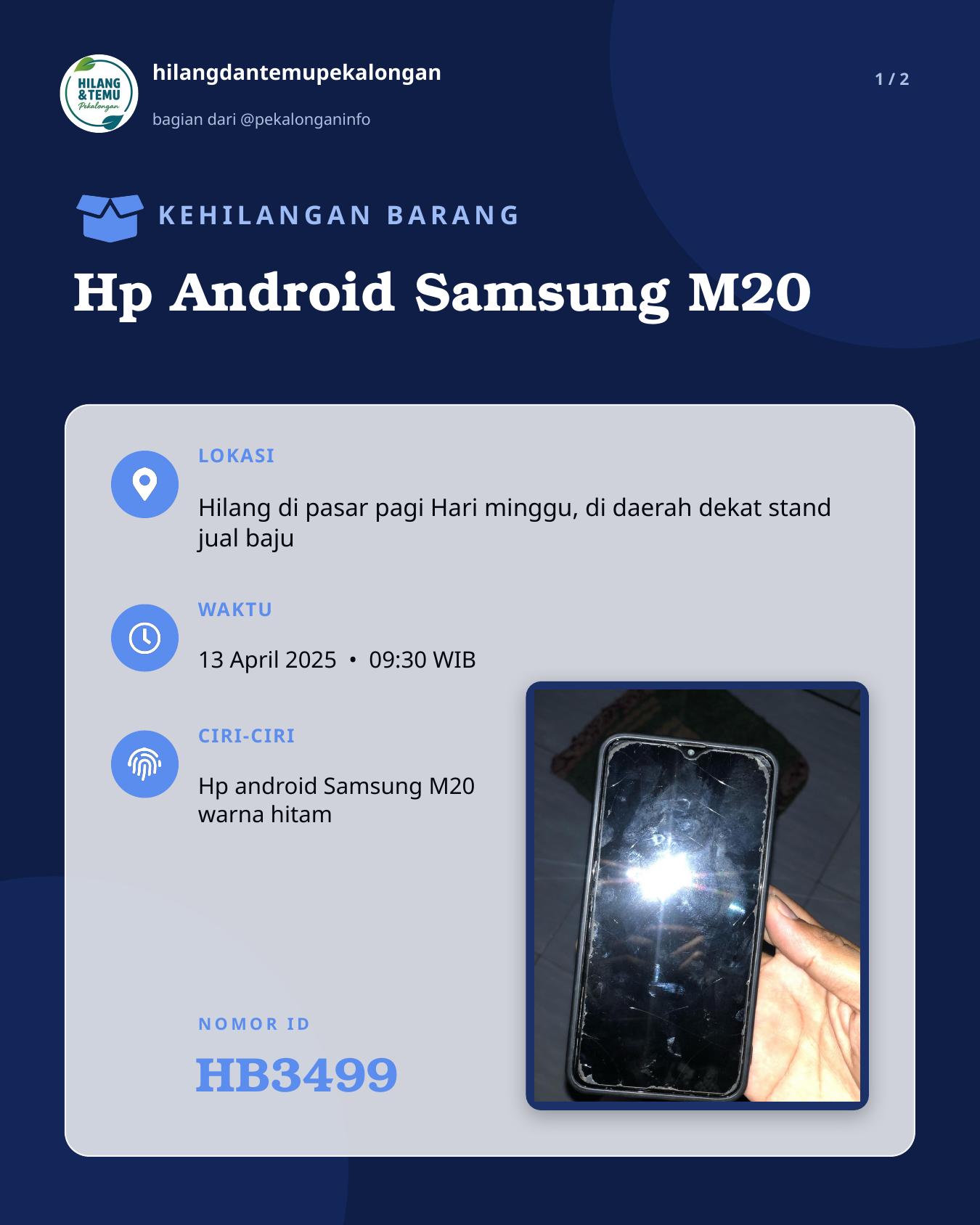 Slide 1 laporan Hp Android Samsung M20