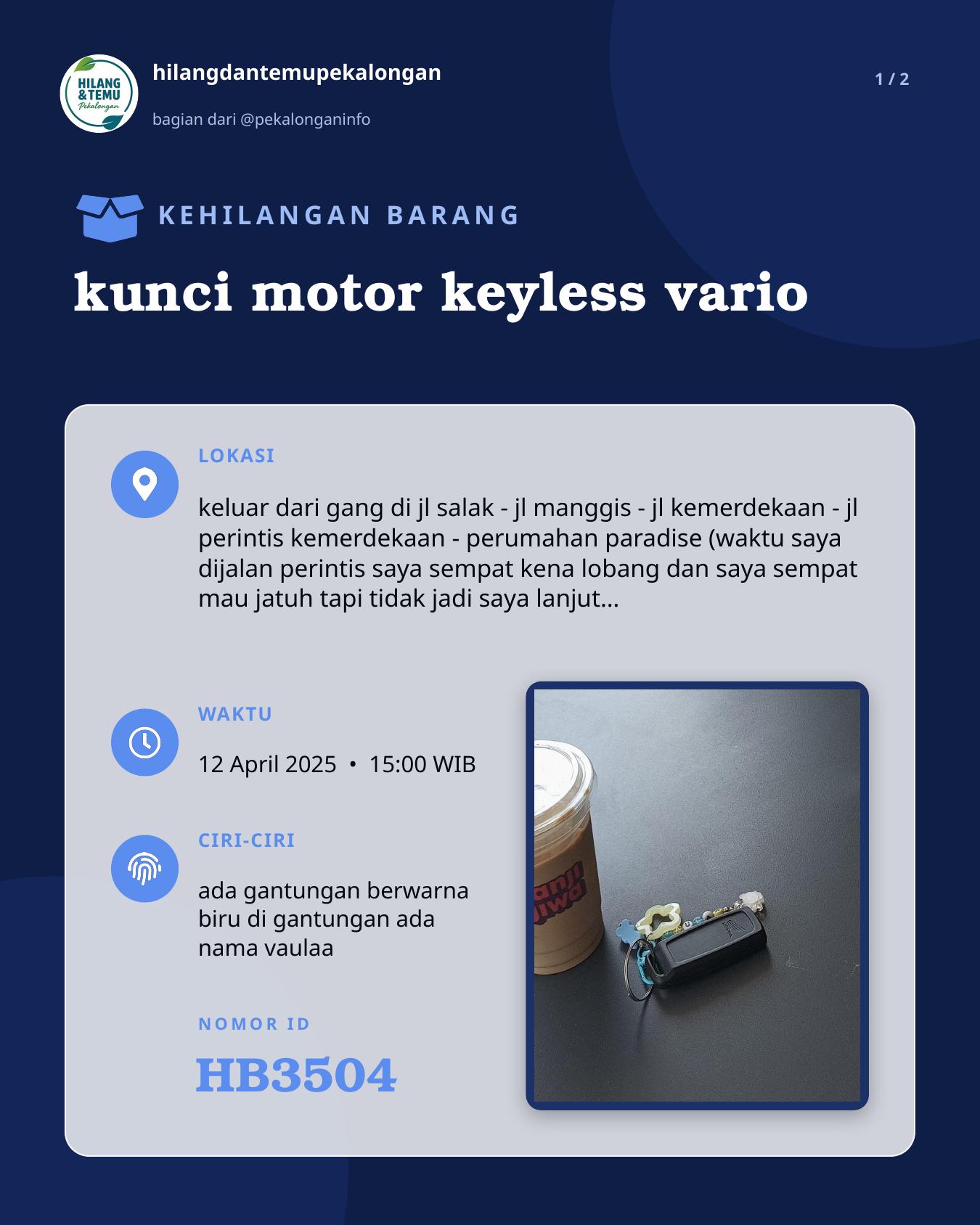 Slide 1 laporan kunci motor keyless vario