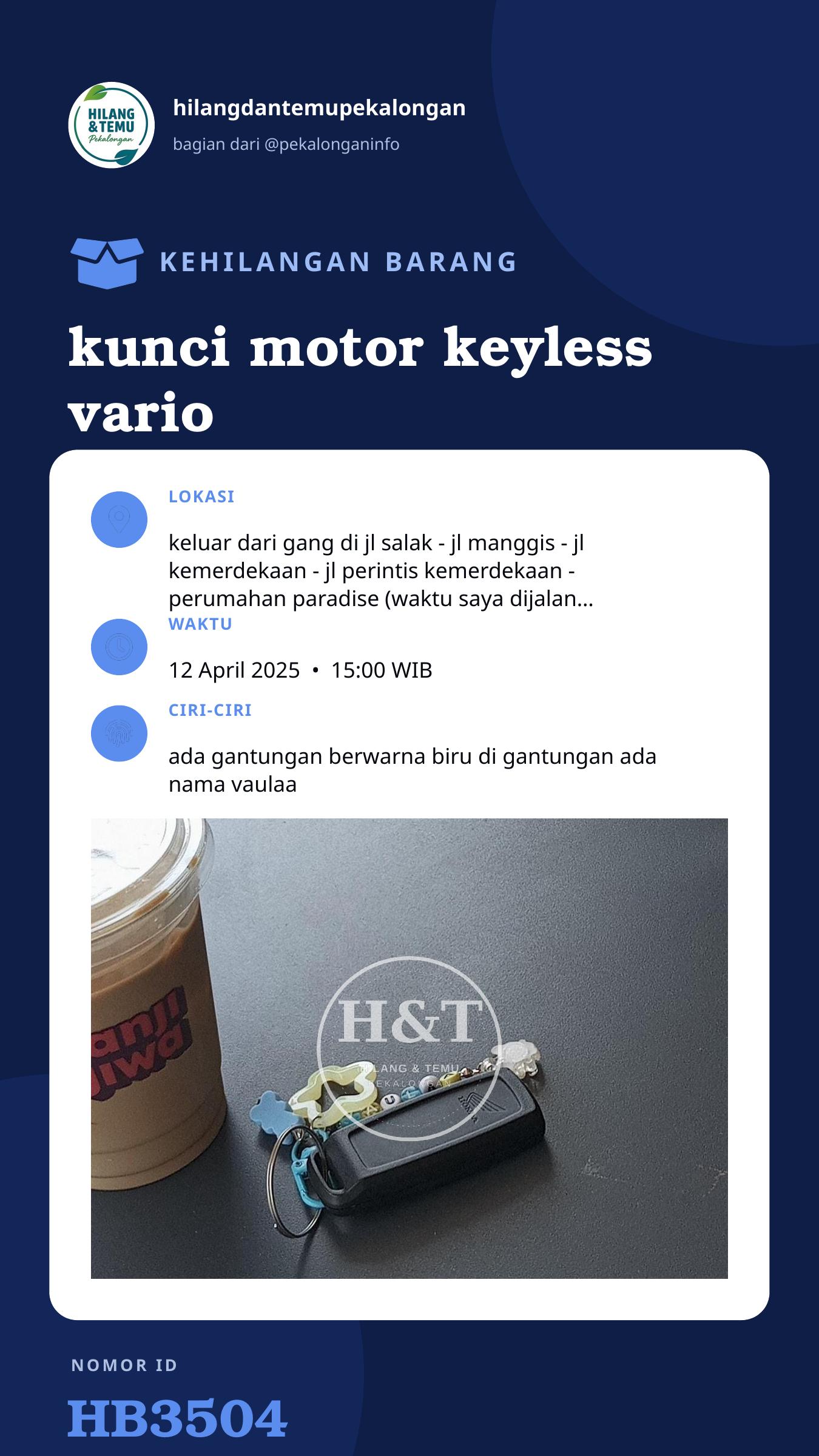 Story 9:16 laporan kunci motor keyless vario