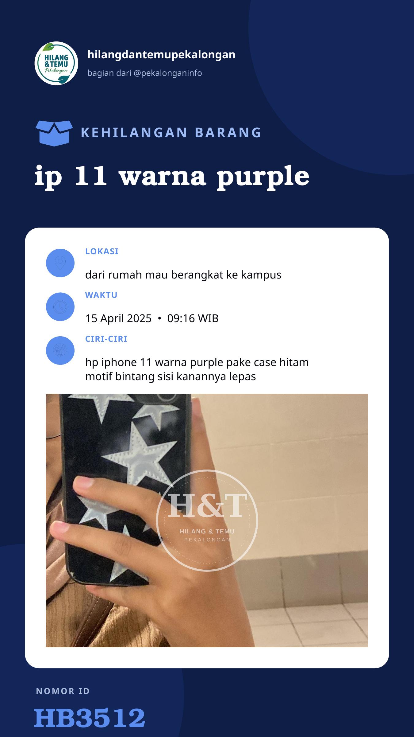 Story 9:16 laporan ip 11 warna purple