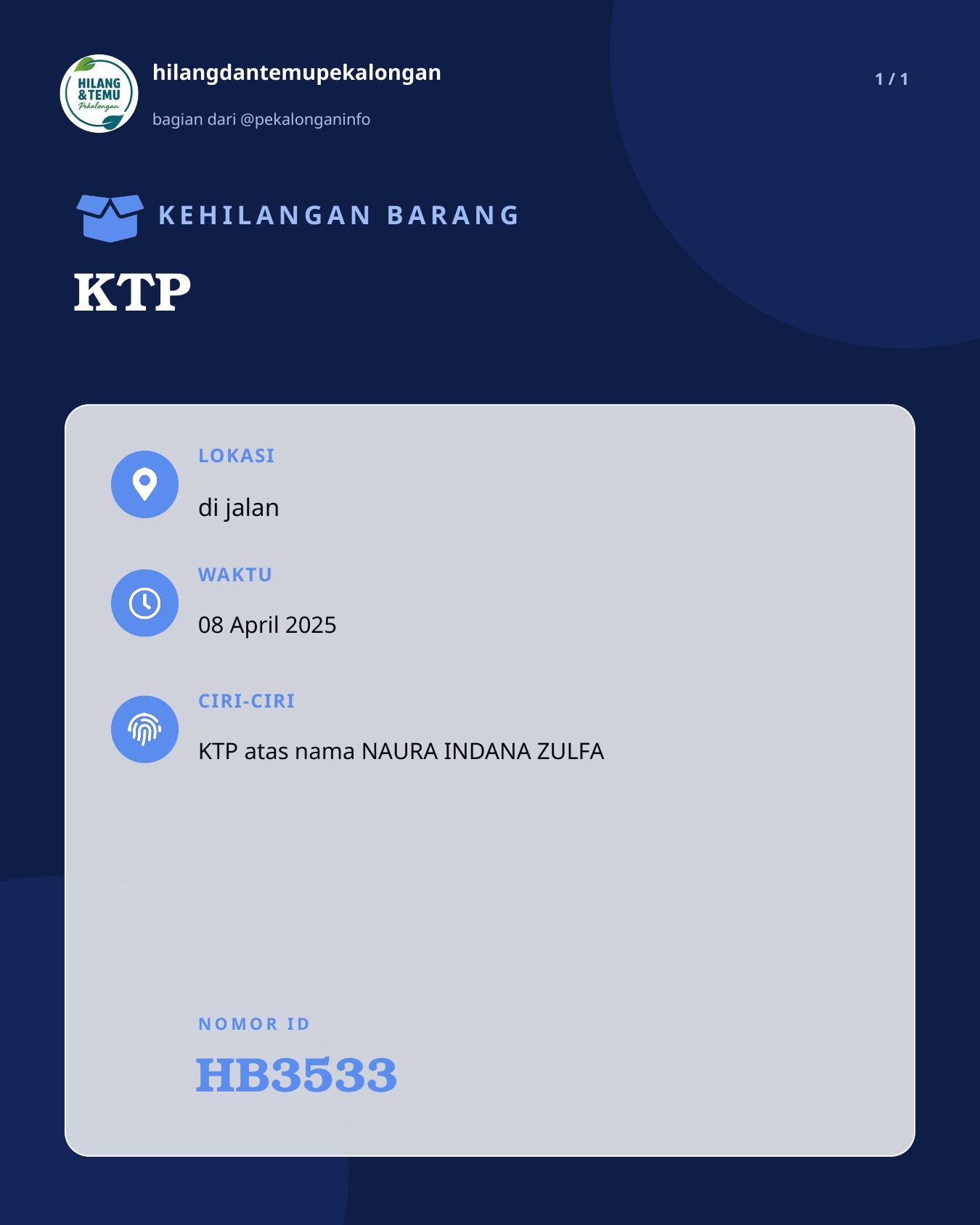 Slide laporan KTP (HB3533)