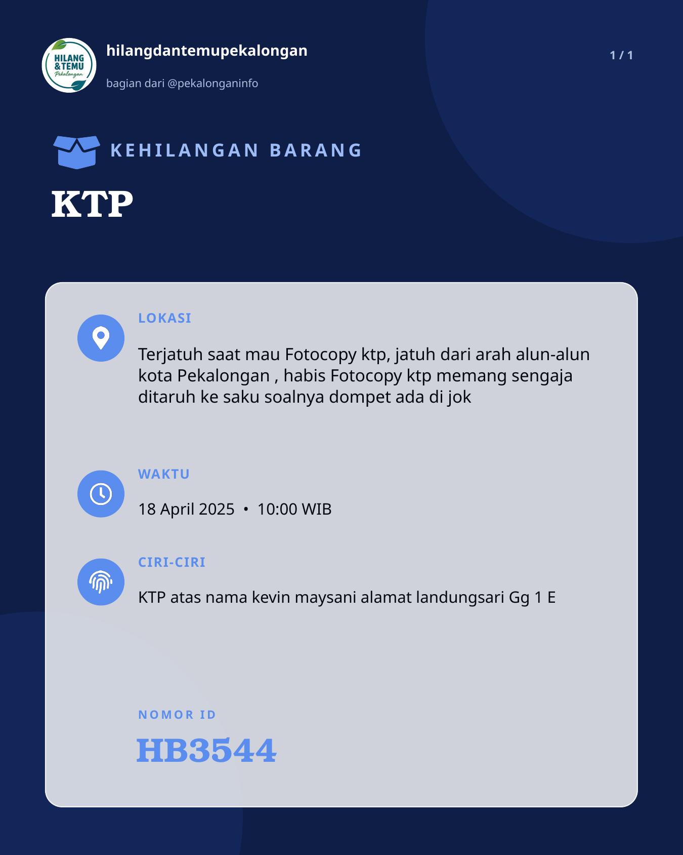Slide laporan KTP (HB3544)