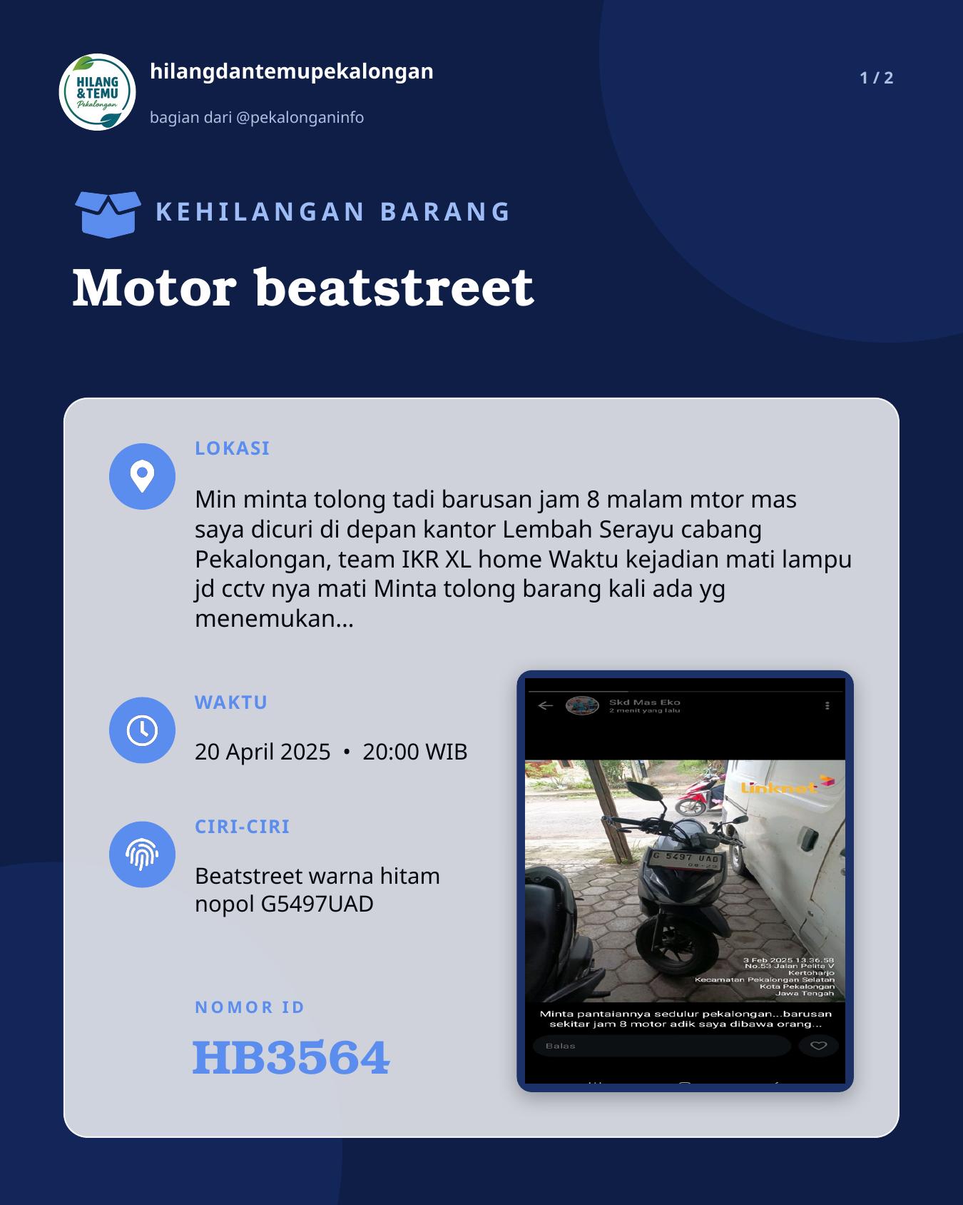 Slide 1 laporan Motor beatstreet