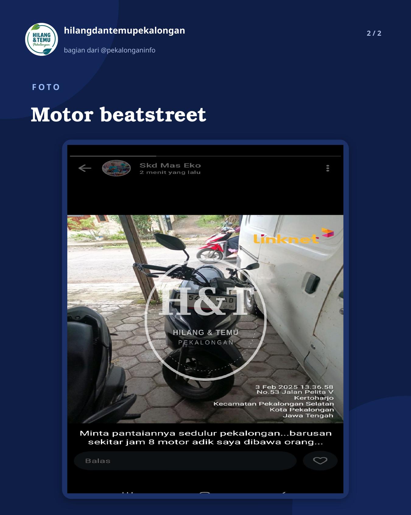 Slide 2 laporan Motor beatstreet
