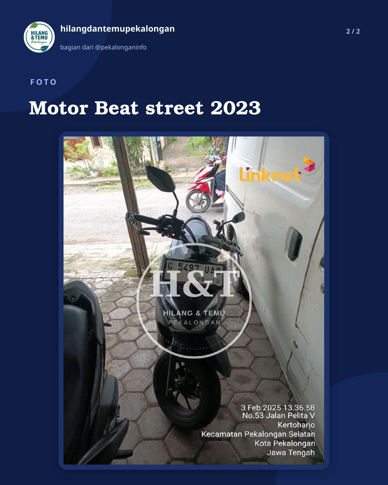 Slide 2 laporan Motor Beat street 2023