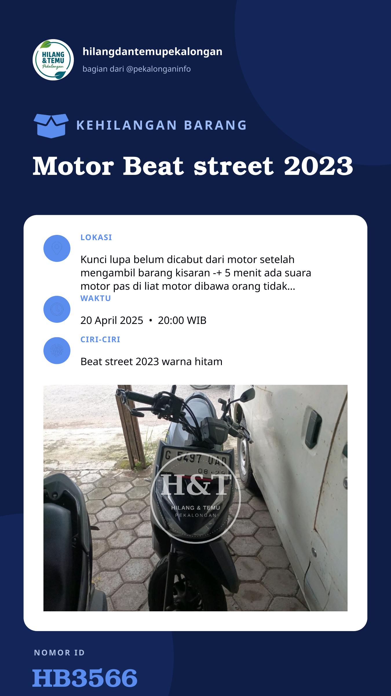 Story 9:16 laporan Motor Beat street 2023