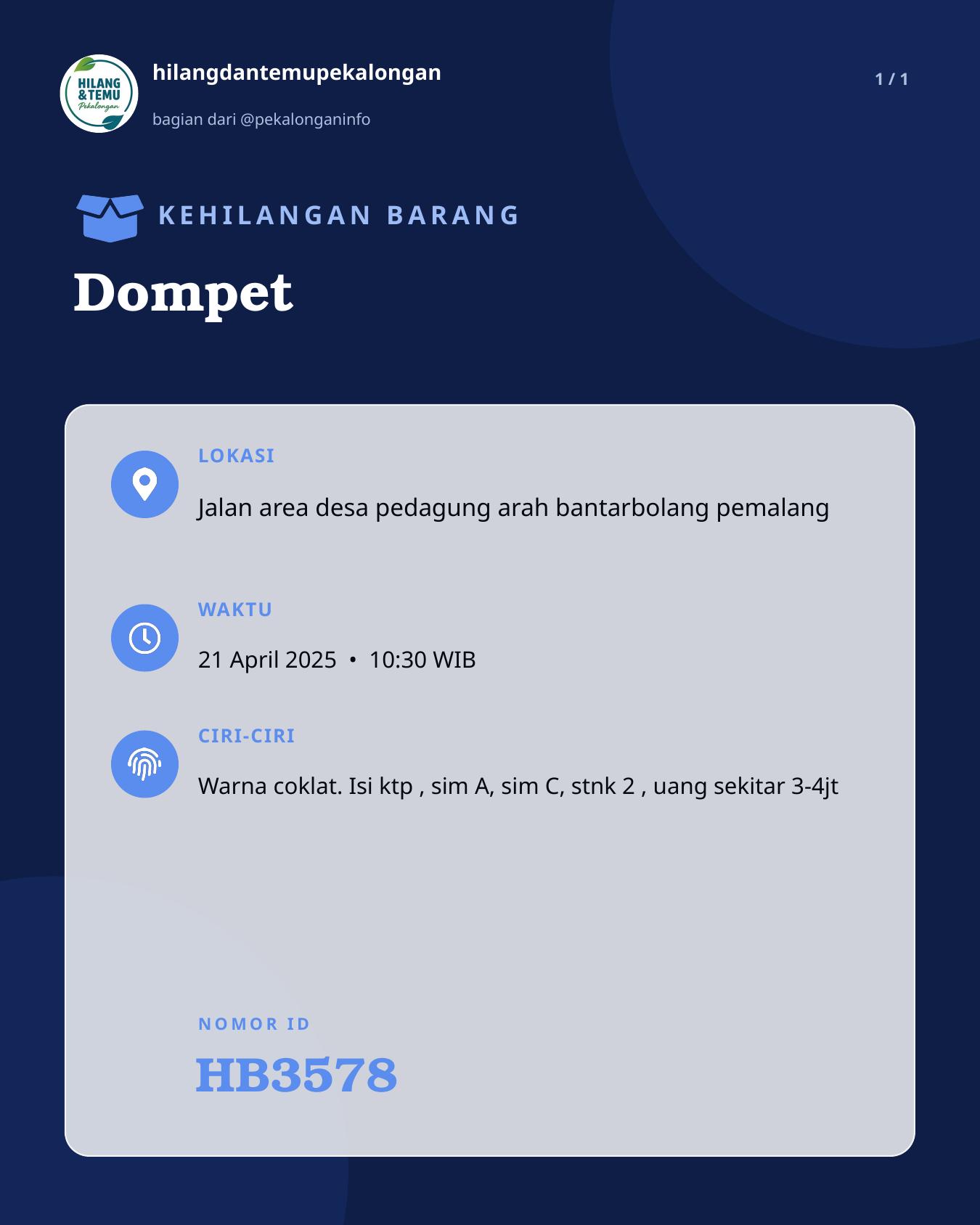 Slide laporan Dompet (HB3578)