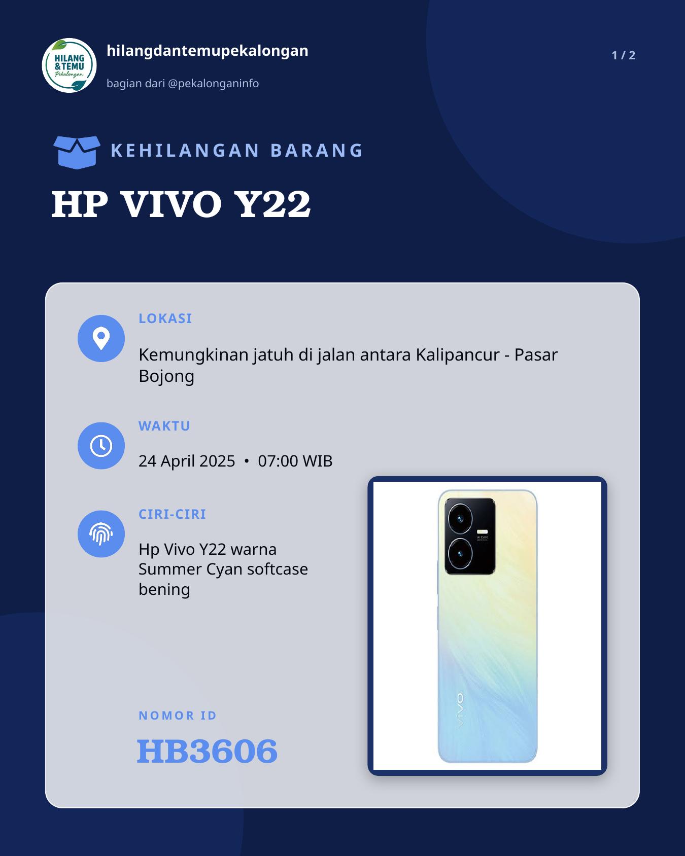 Slide 1 laporan HP VIVO Y22